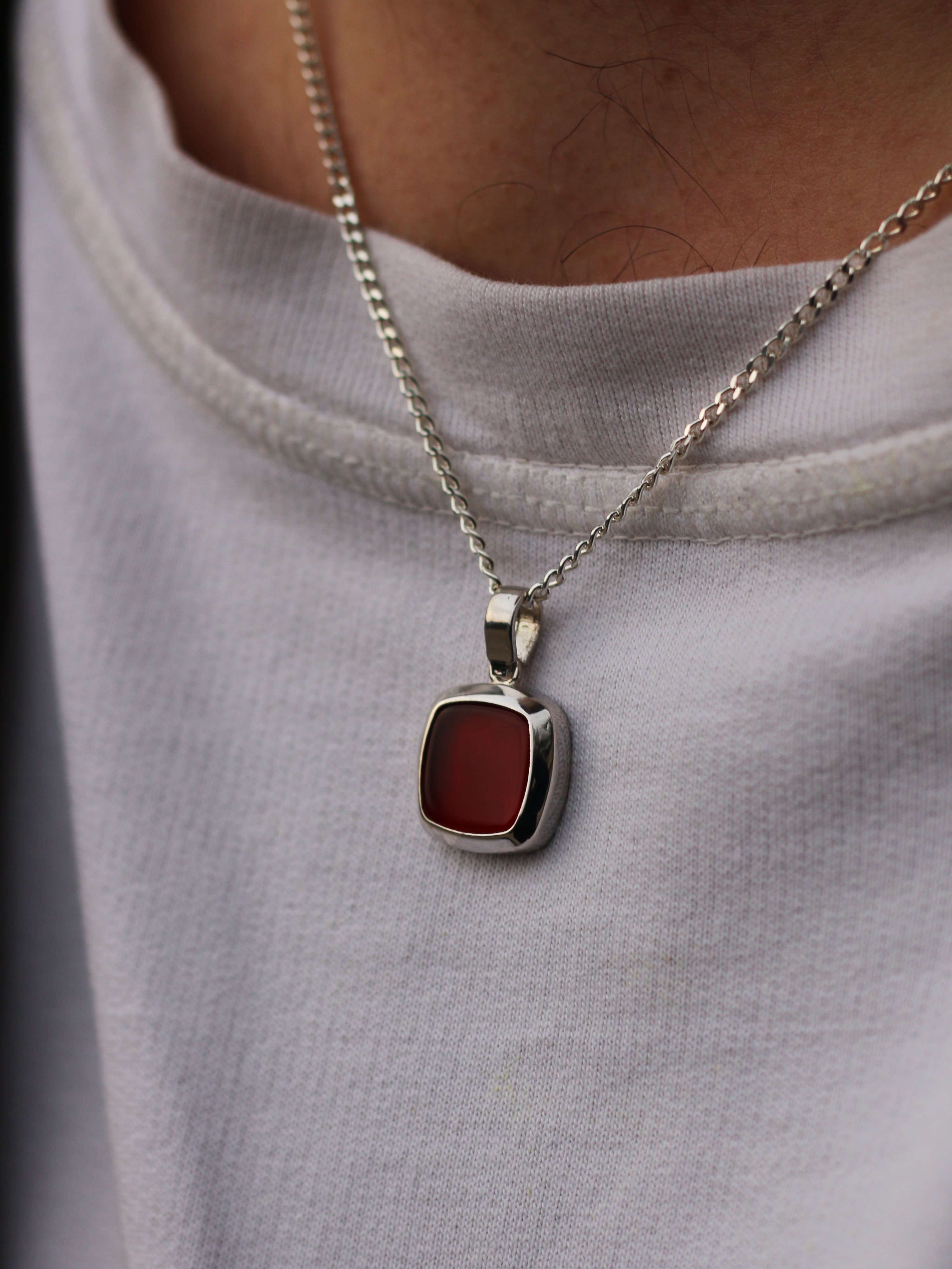 Cushion Gemstone Pendant Necklace