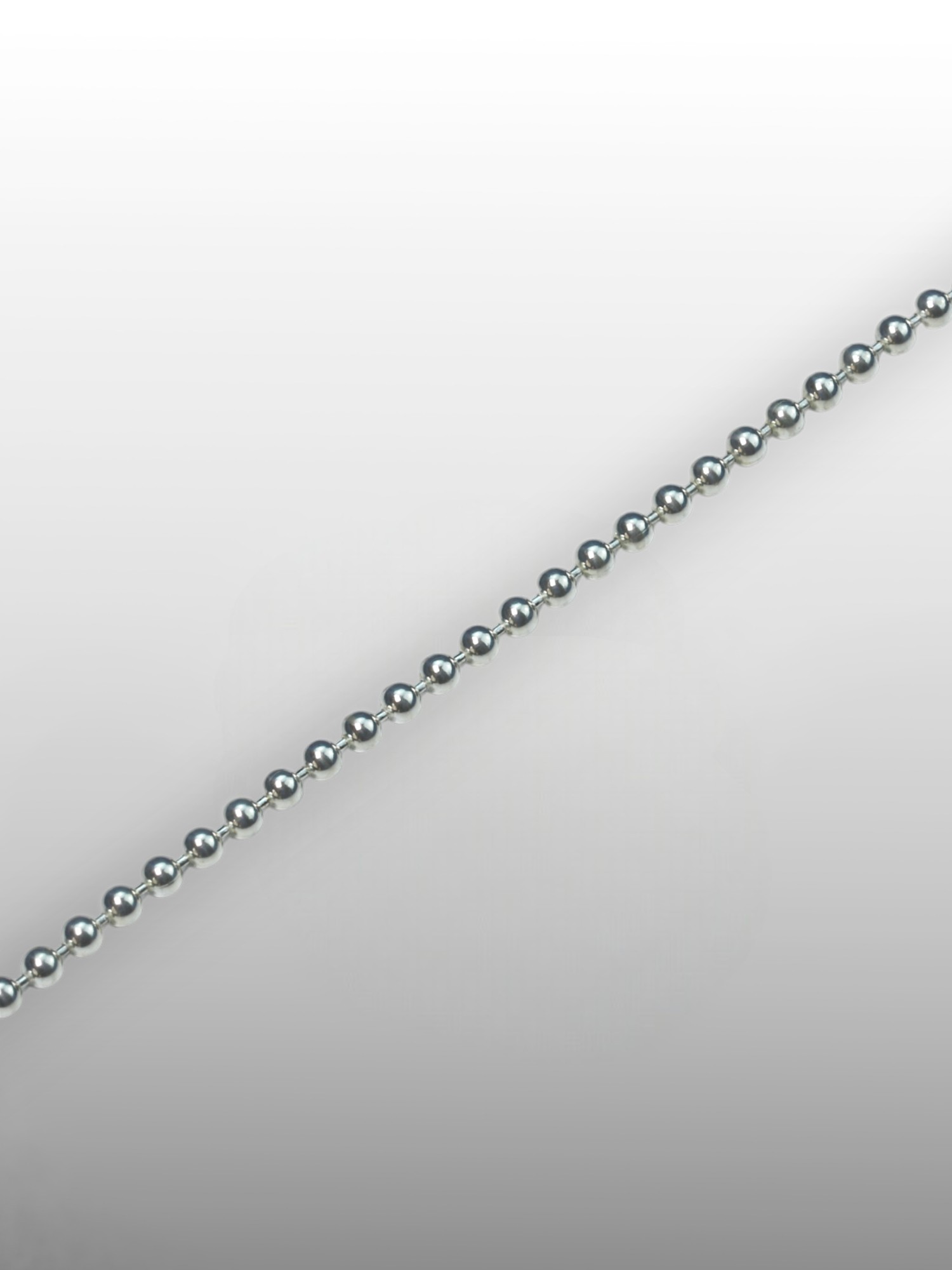 Ball Beaded Chain Necklace in Sterling Silver