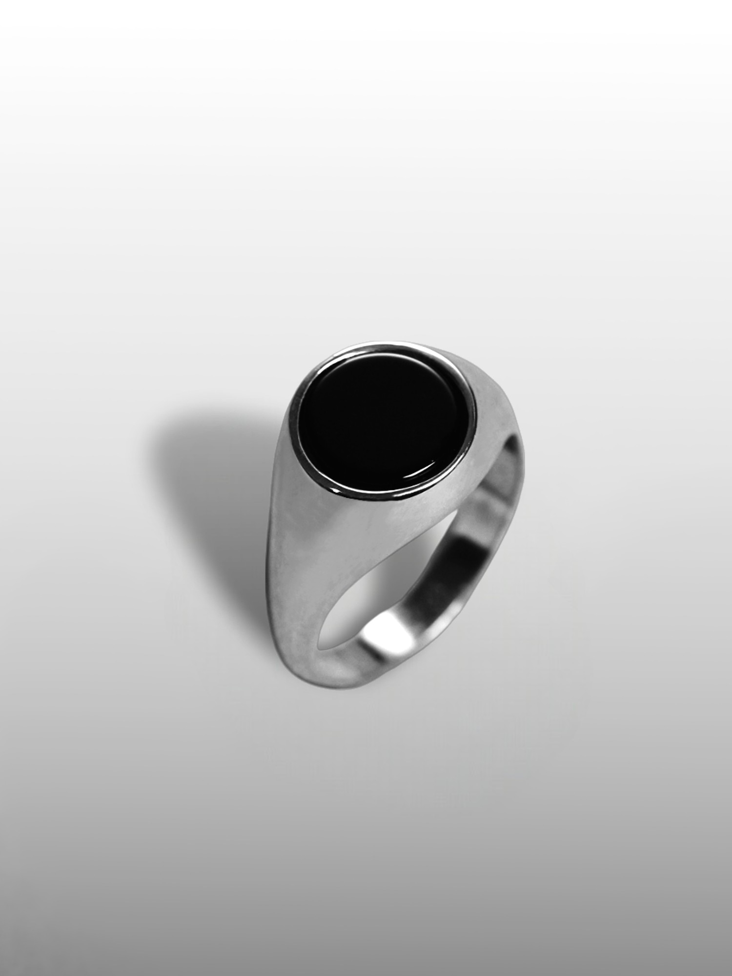 Round Gemstone Ring - Black Onyx