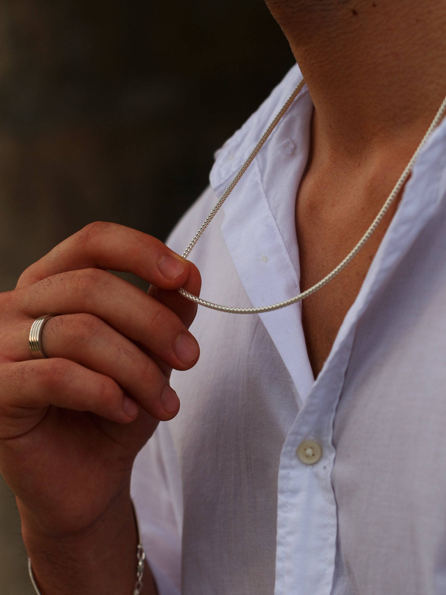 2.5 mm Popcorn Chain Necklace in Sterling Silver