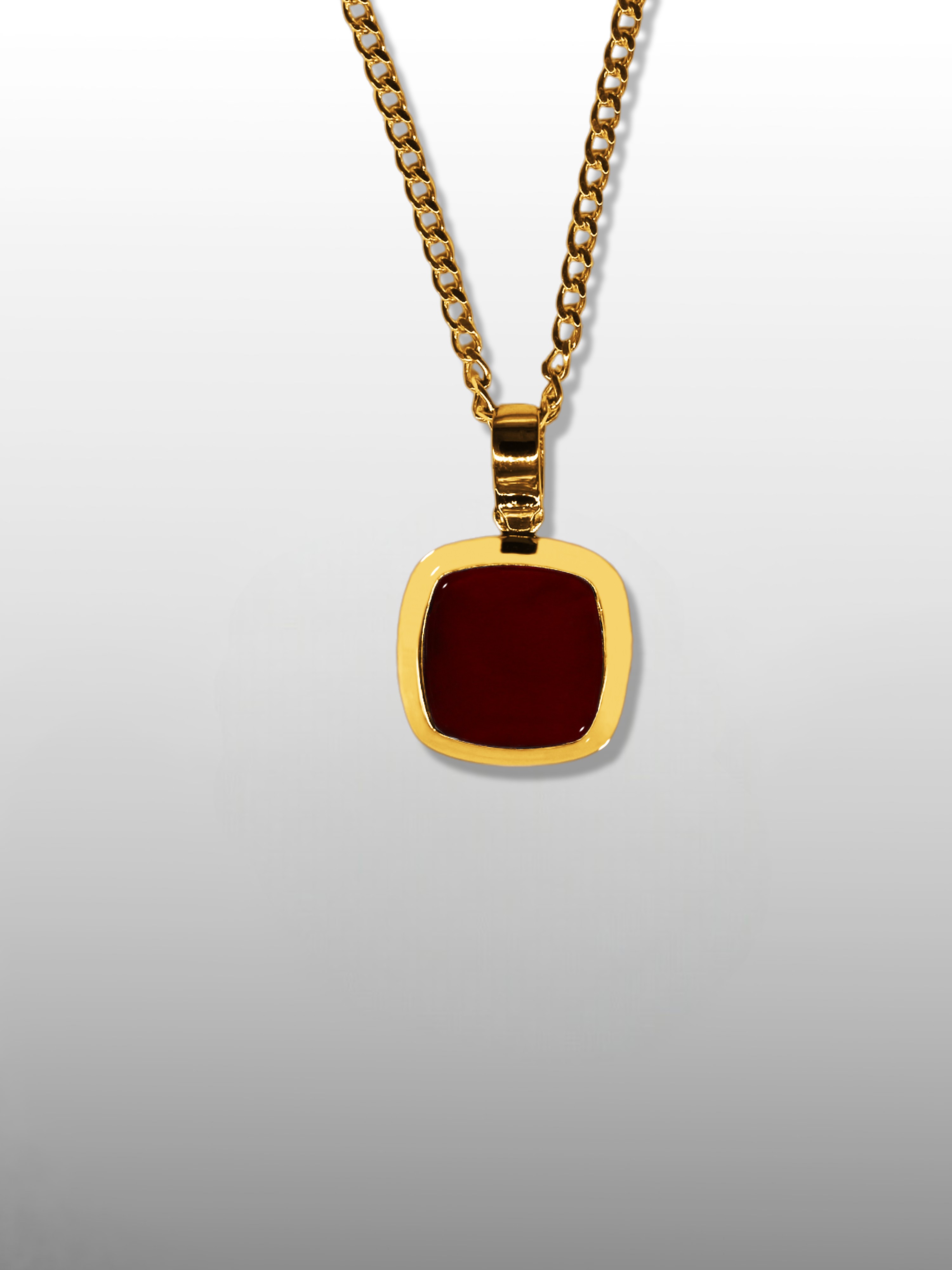 Cushion Gemstone Pendant Necklace