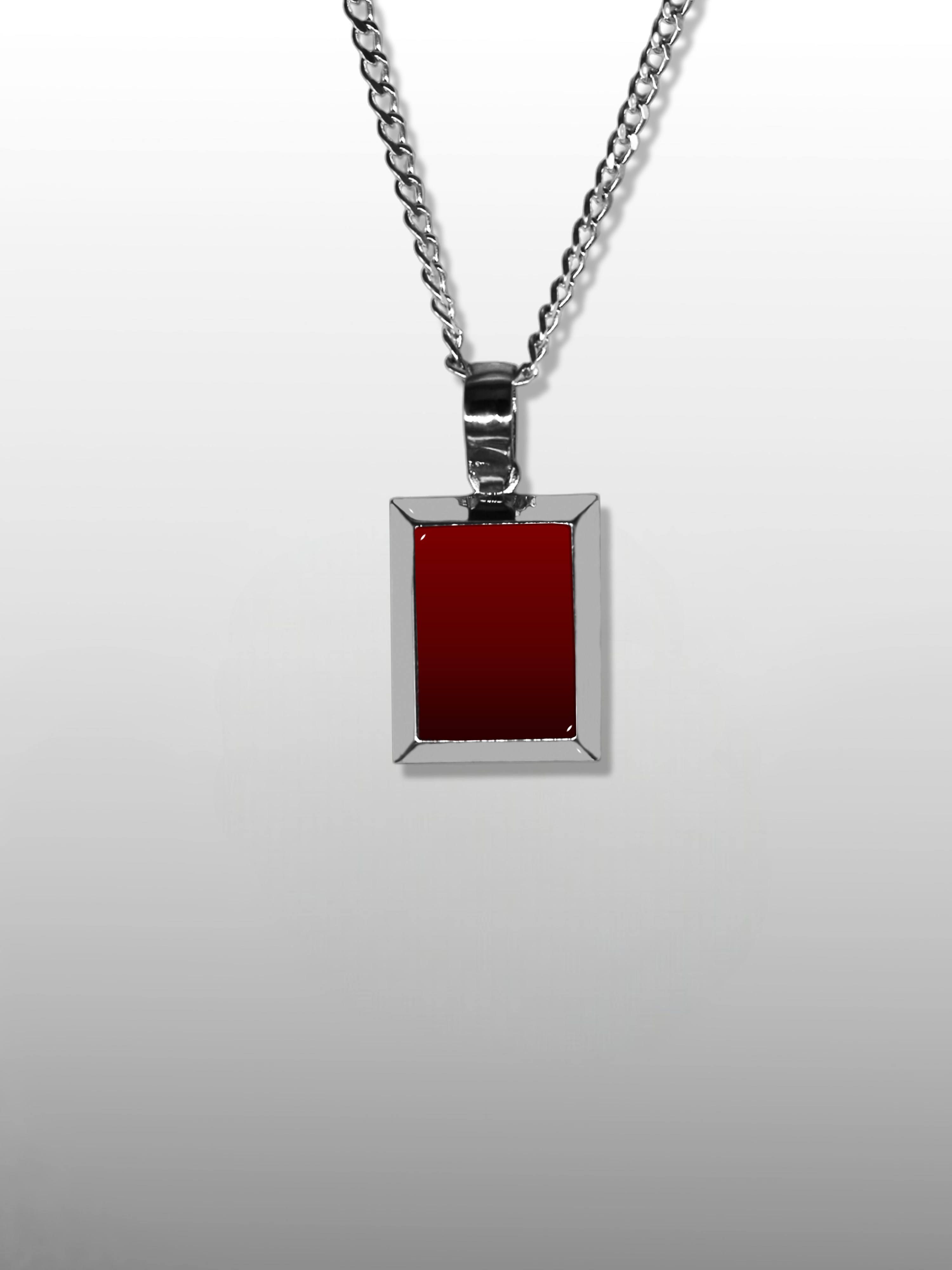 Baguette Gemstone Pendant Necklace - Carnelian