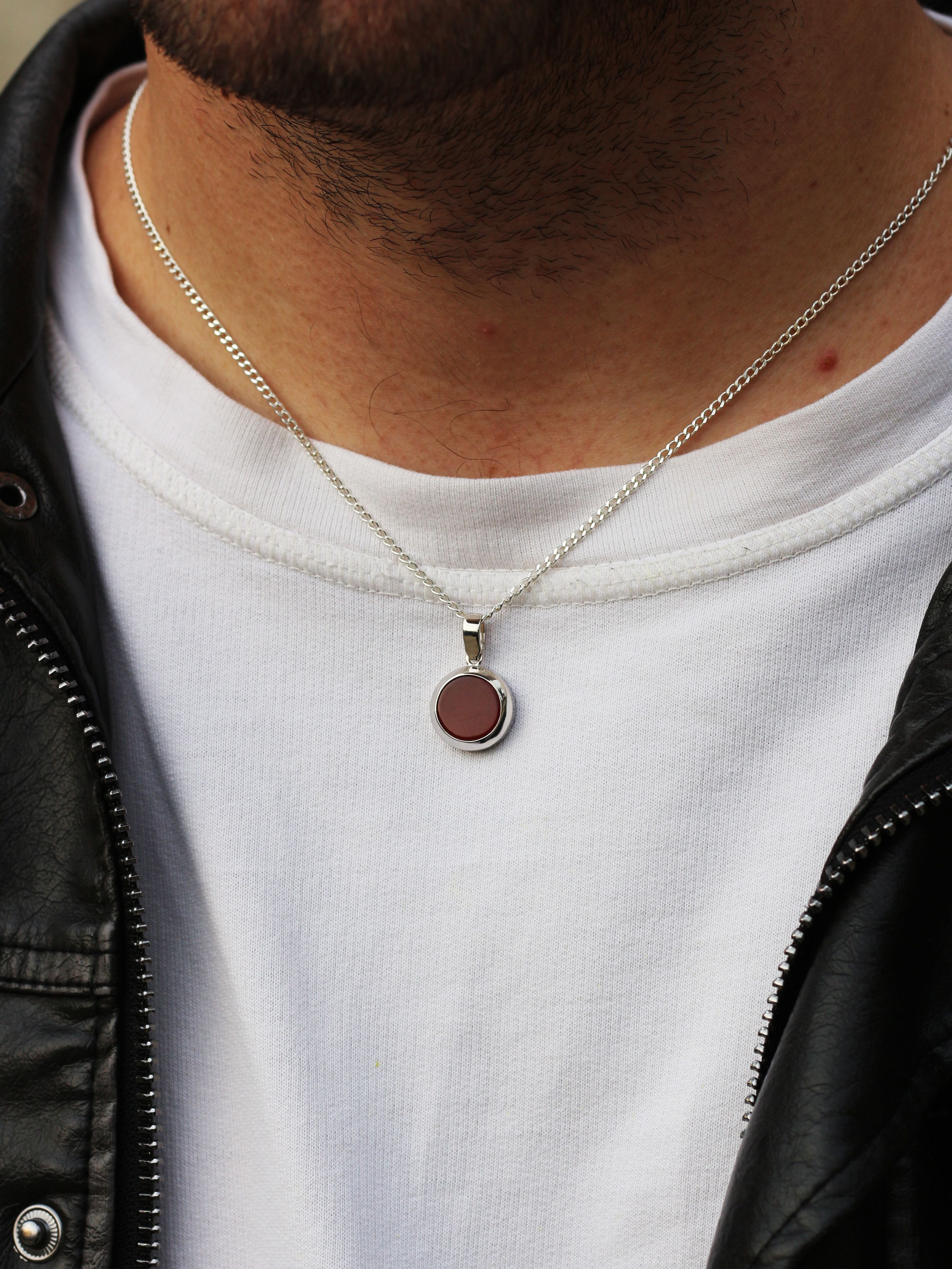 Round Gemstone Pendant Necklace