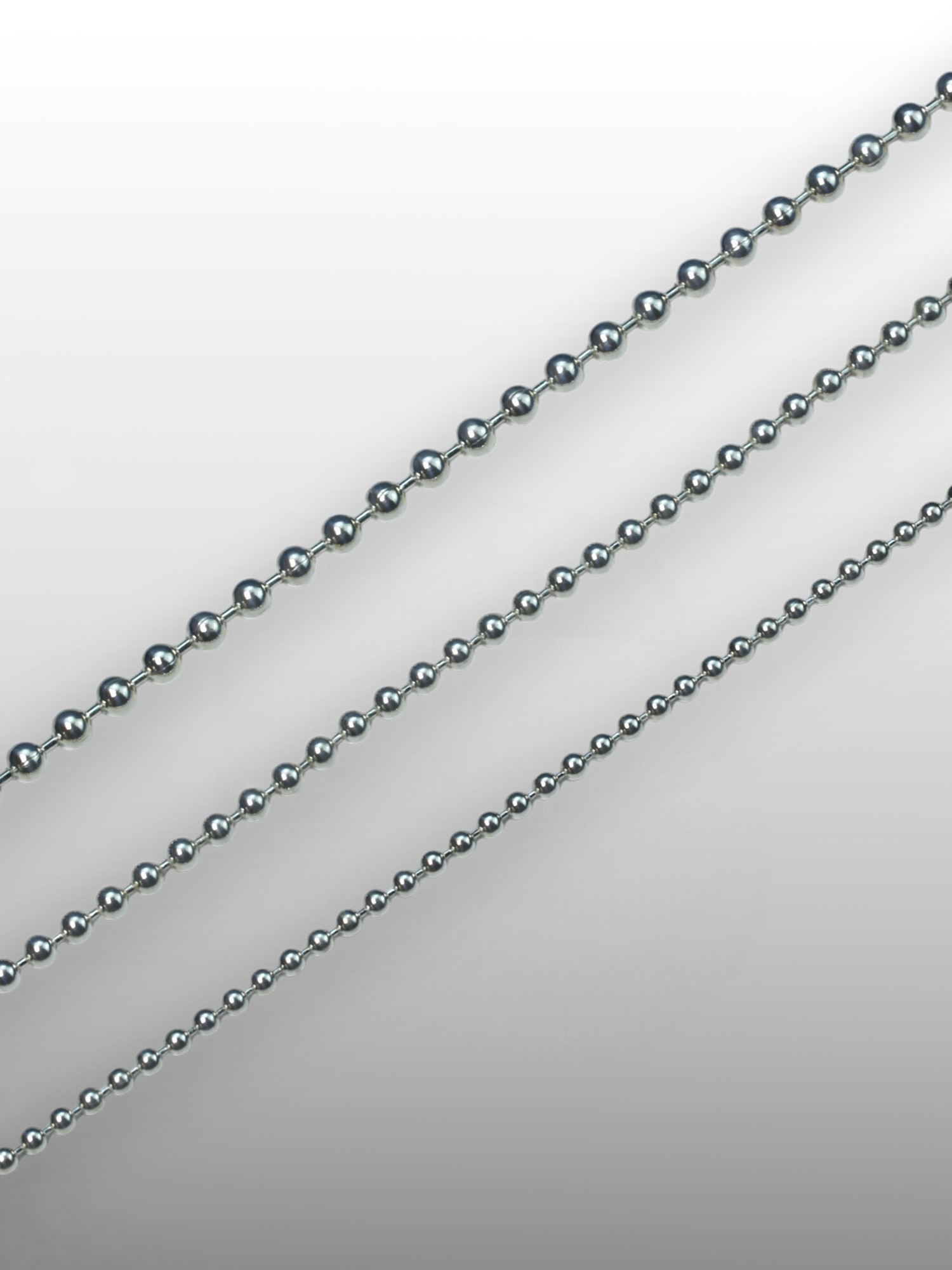 Ball Beaded Chain Necklace in Sterling Silver