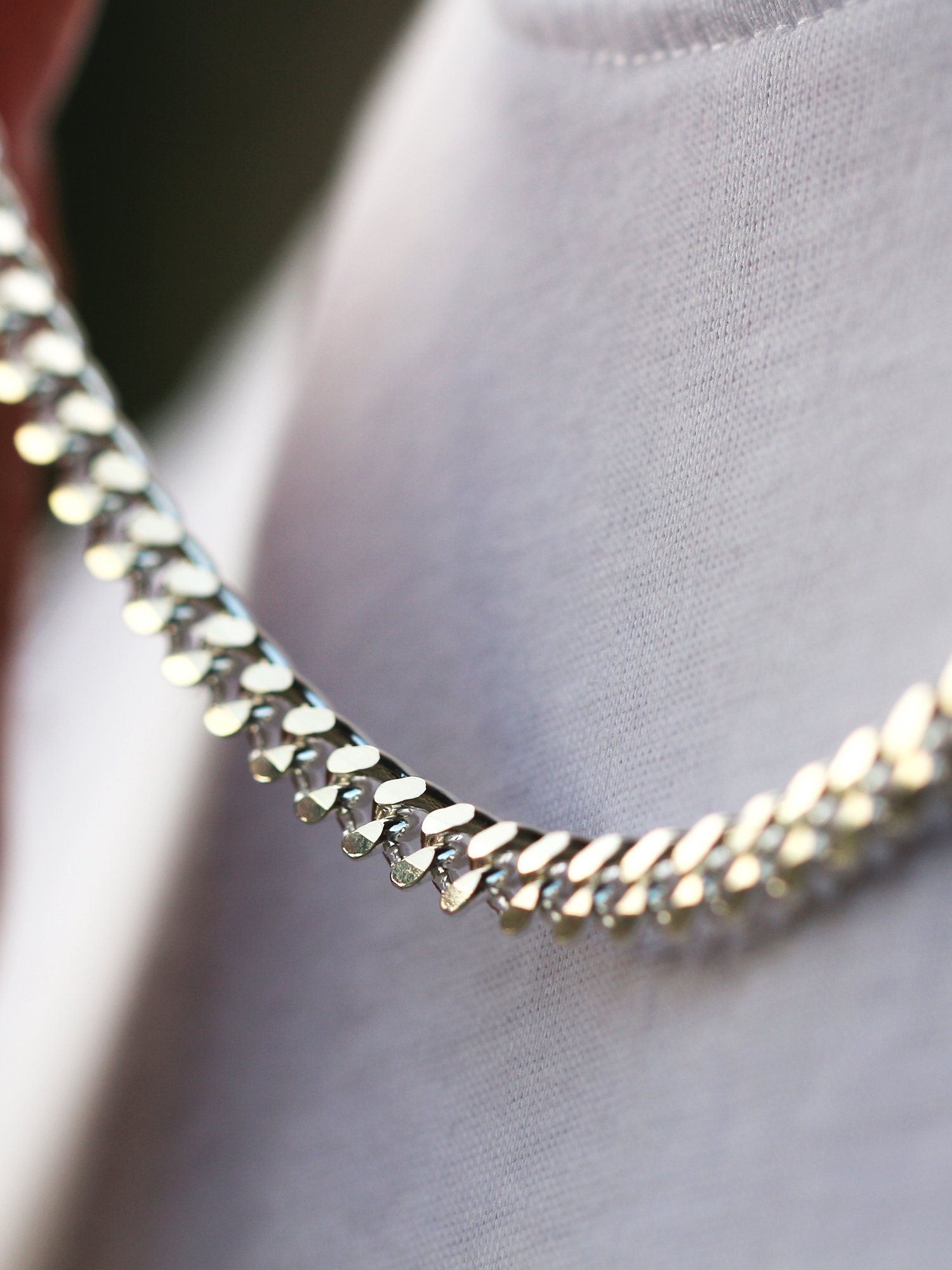 Curb Cuban Chain Necklace in Silver