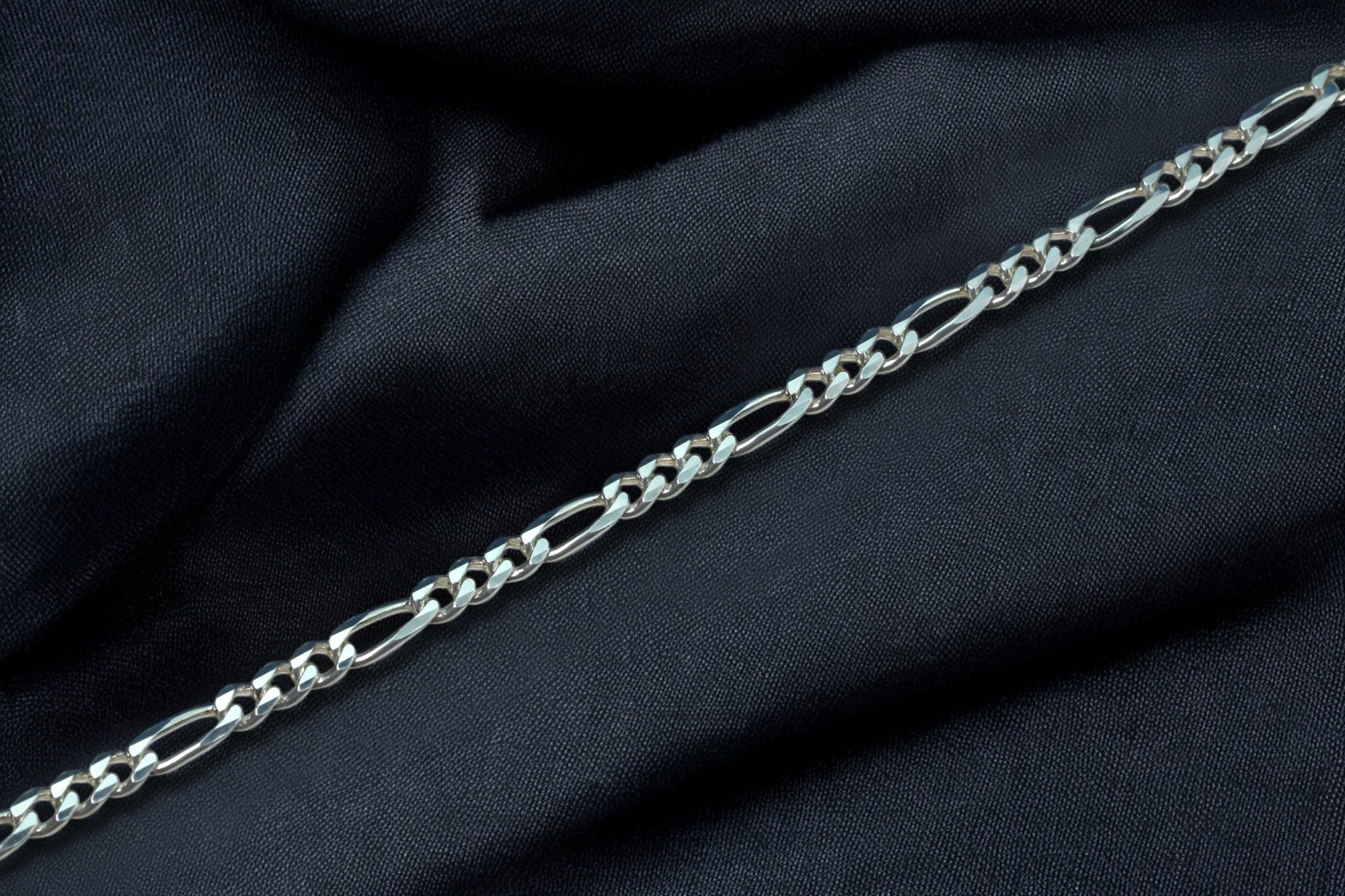 Figaro Chain Necklace in Sterling Silver