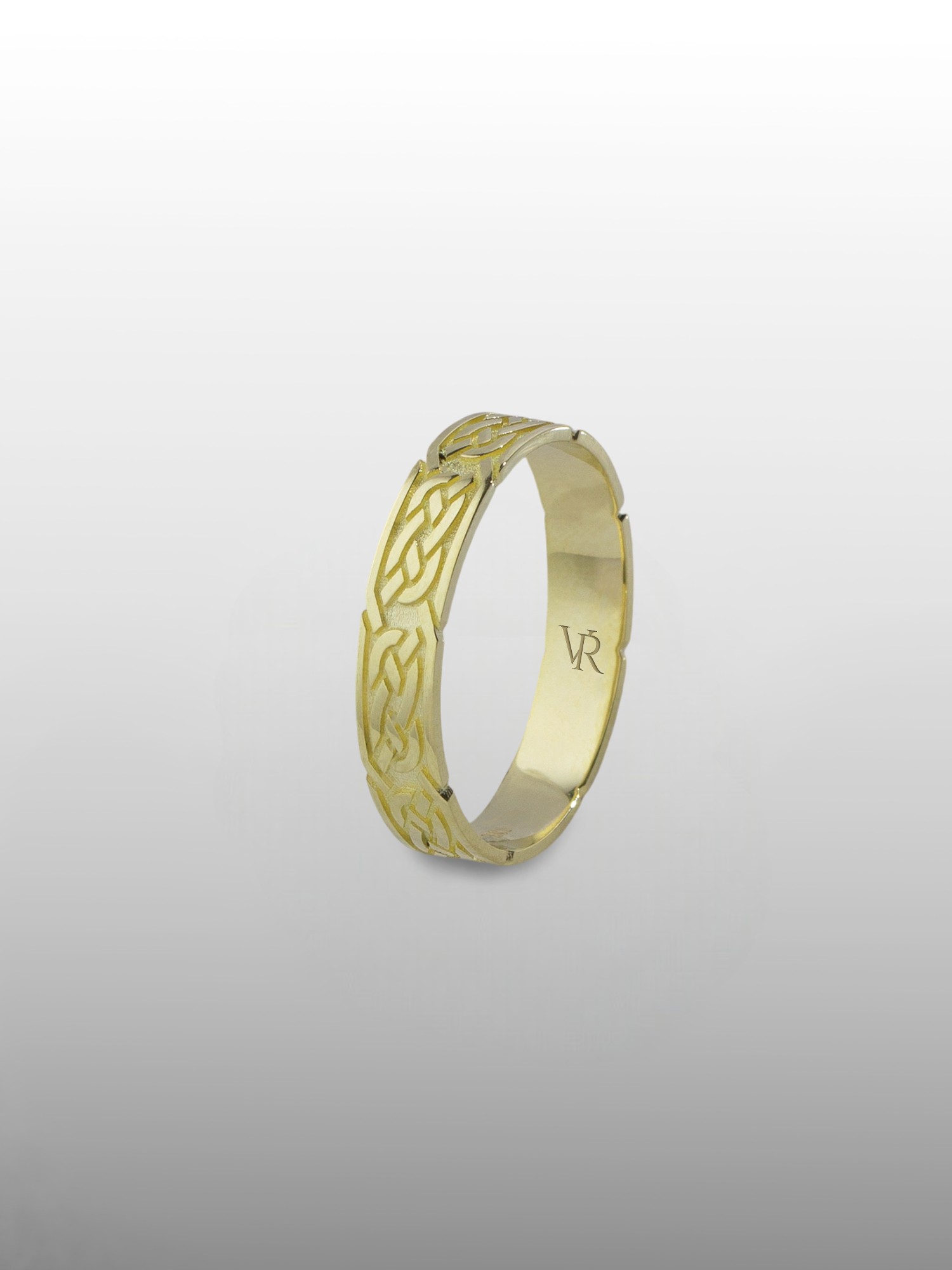 Celtic Knot Band Ring in Gold or Silver