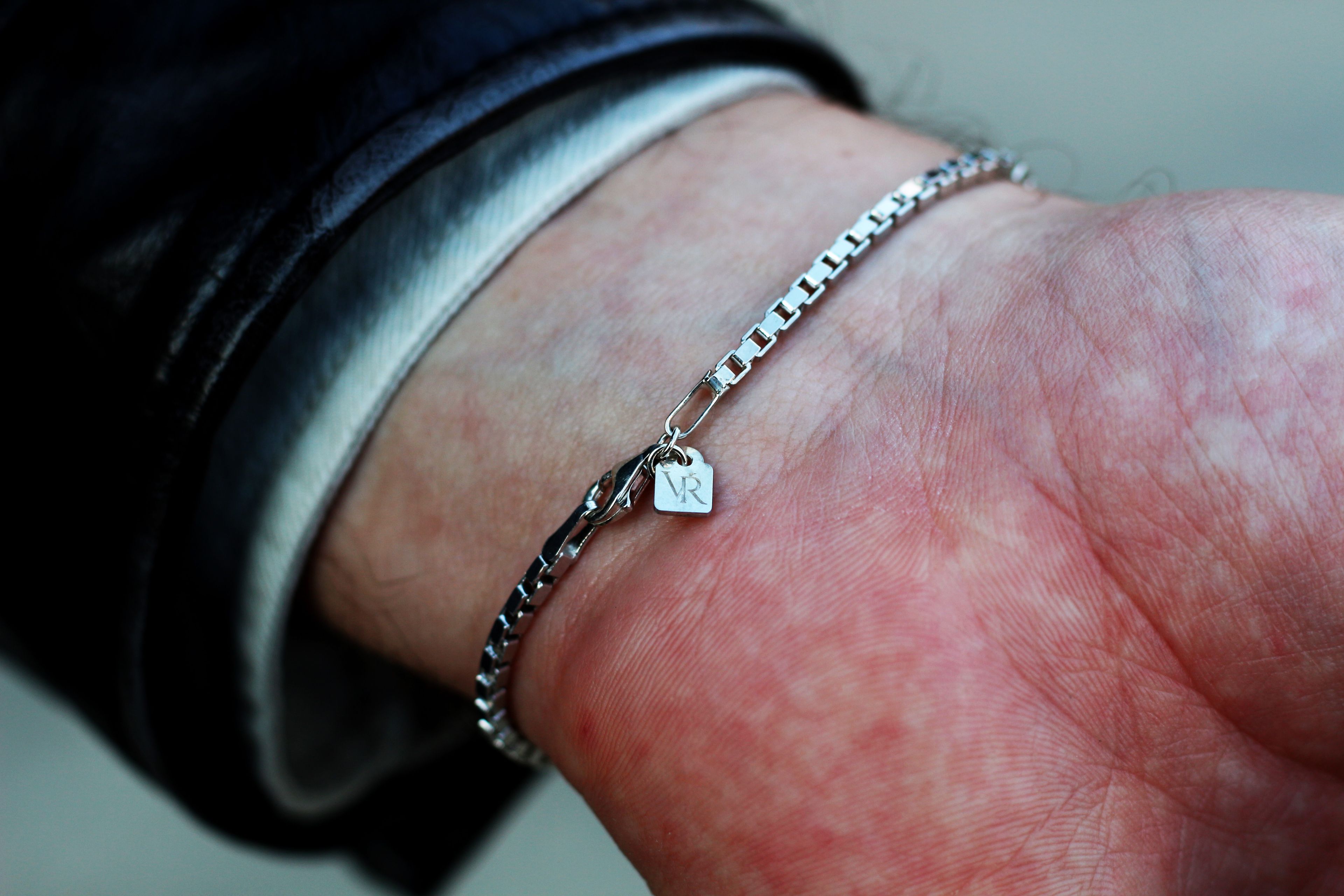 Box Chain Bracelet For Men or Women in Sterling Silver