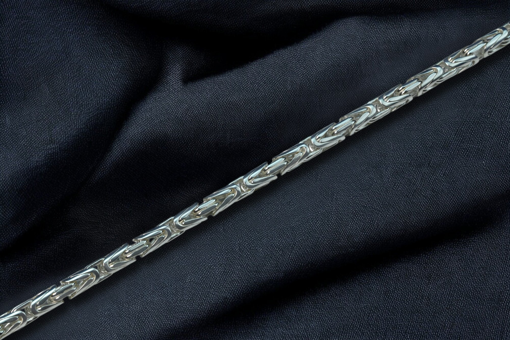 Byzantine Chain Necklace For Men in Silver, King Chain