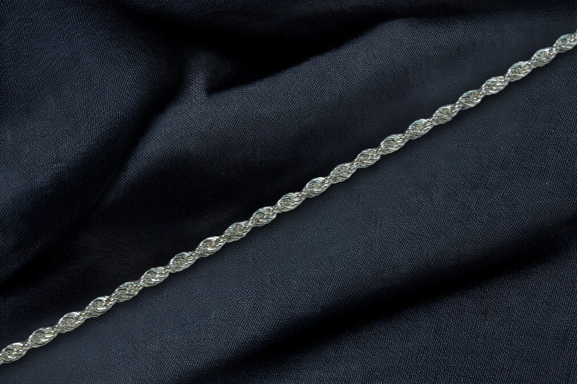 Rope Chain Necklace in Sterling Silver