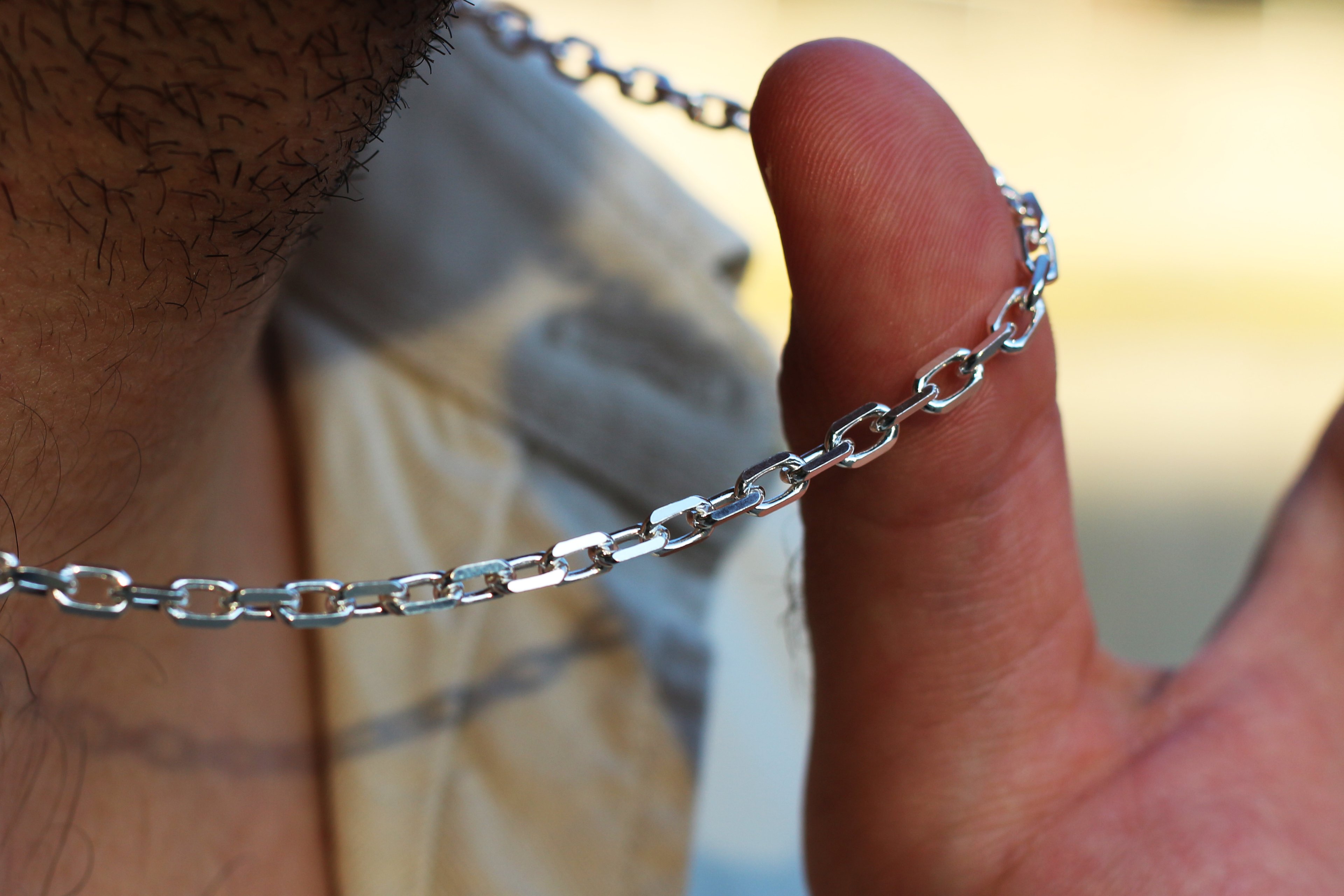 Anchor Cable Chain Necklace in Sterling Silver