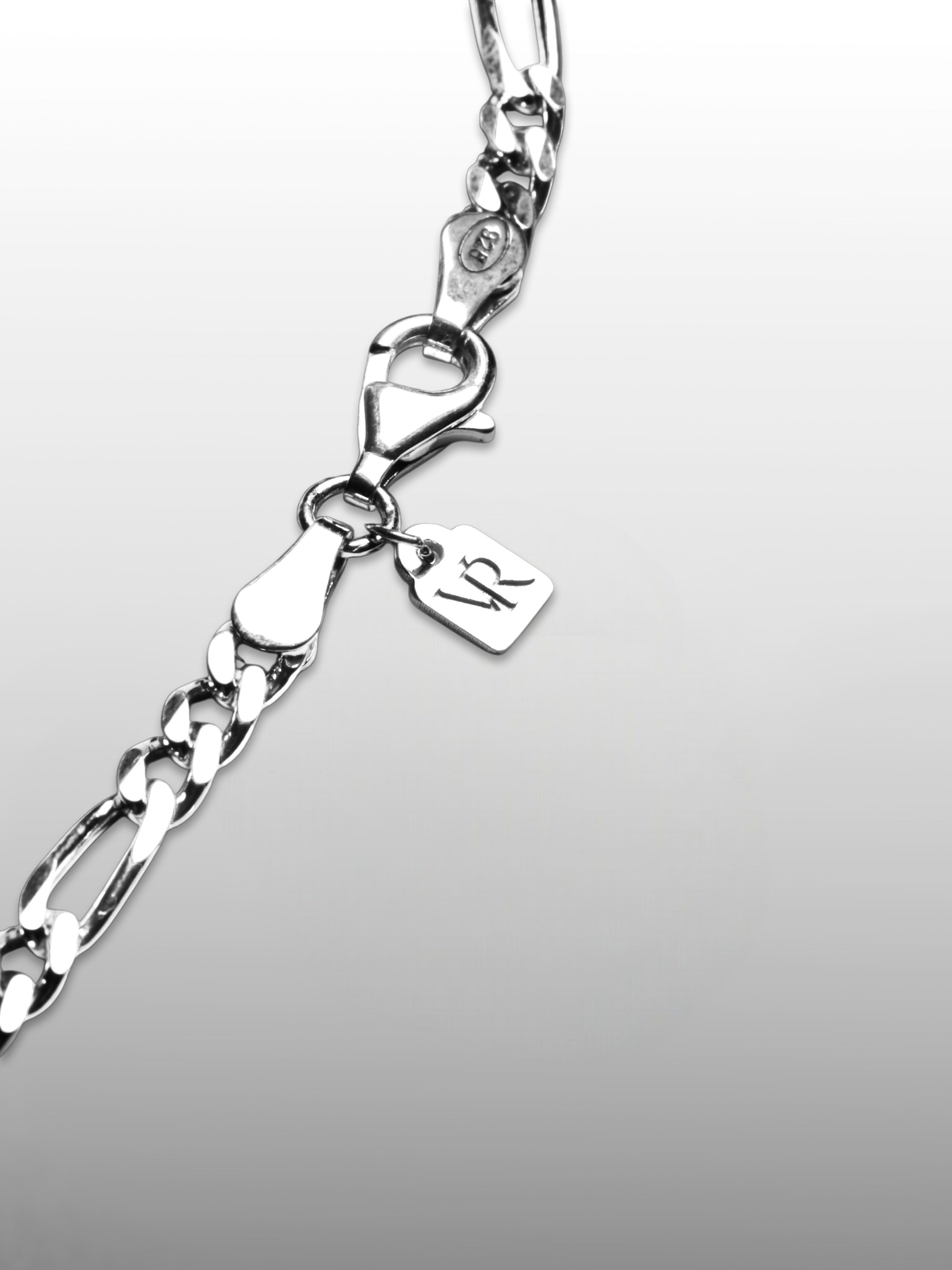 Figaro Chain Bracelet For Men or Women in Sterling Silver