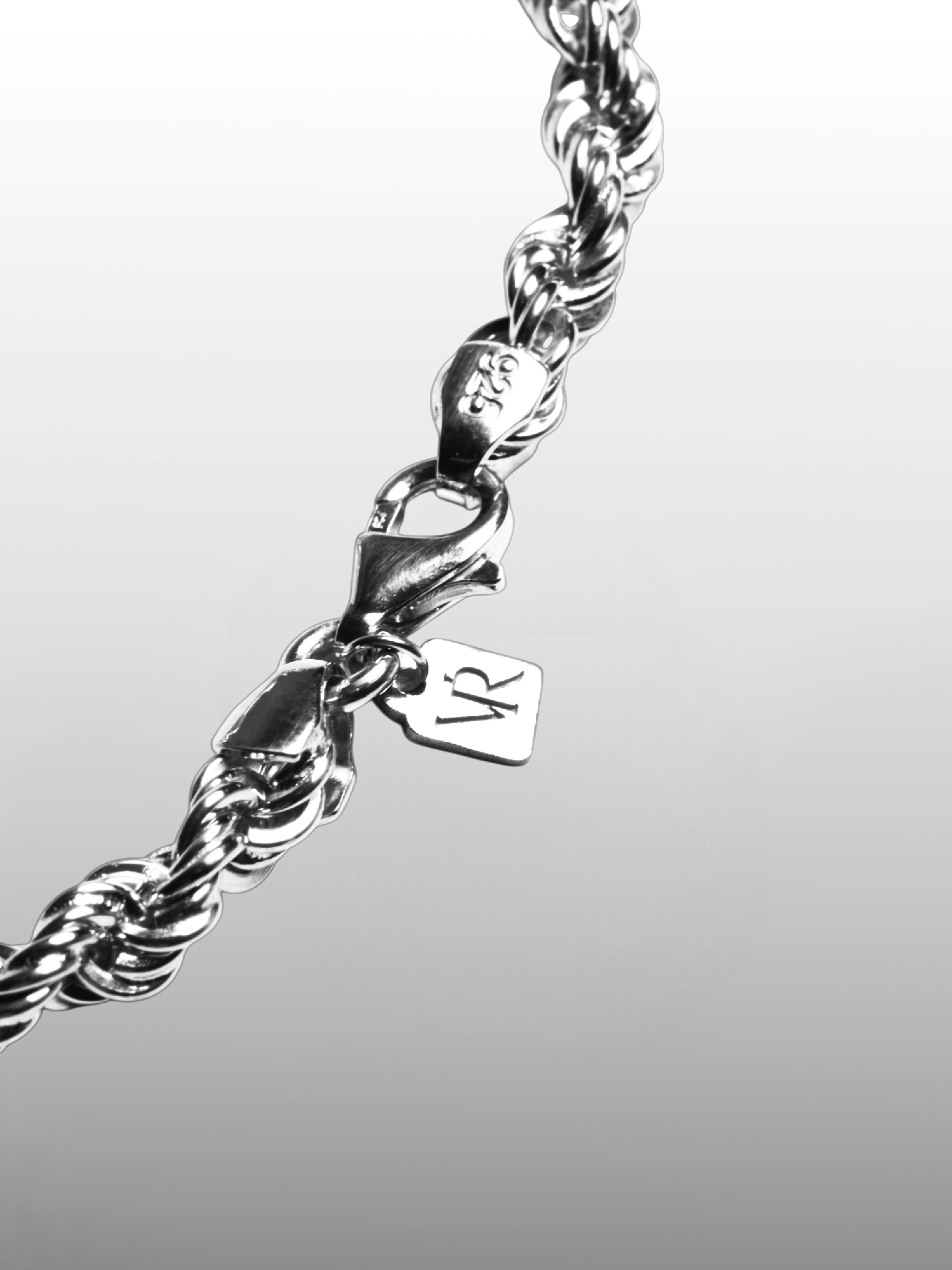 Rope Chain Bracelet For Men or Women in Sterling Silver