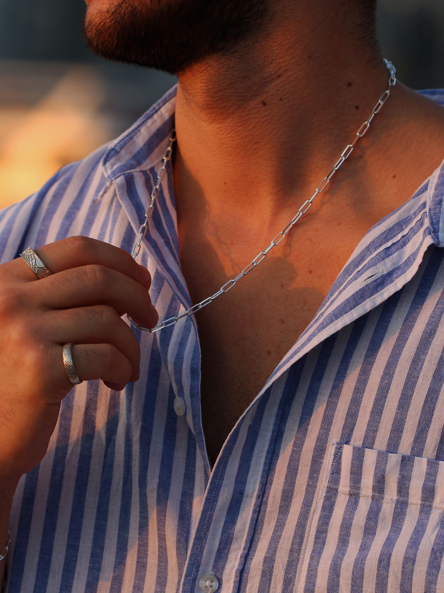 Paperclip Chain Necklace in Silver