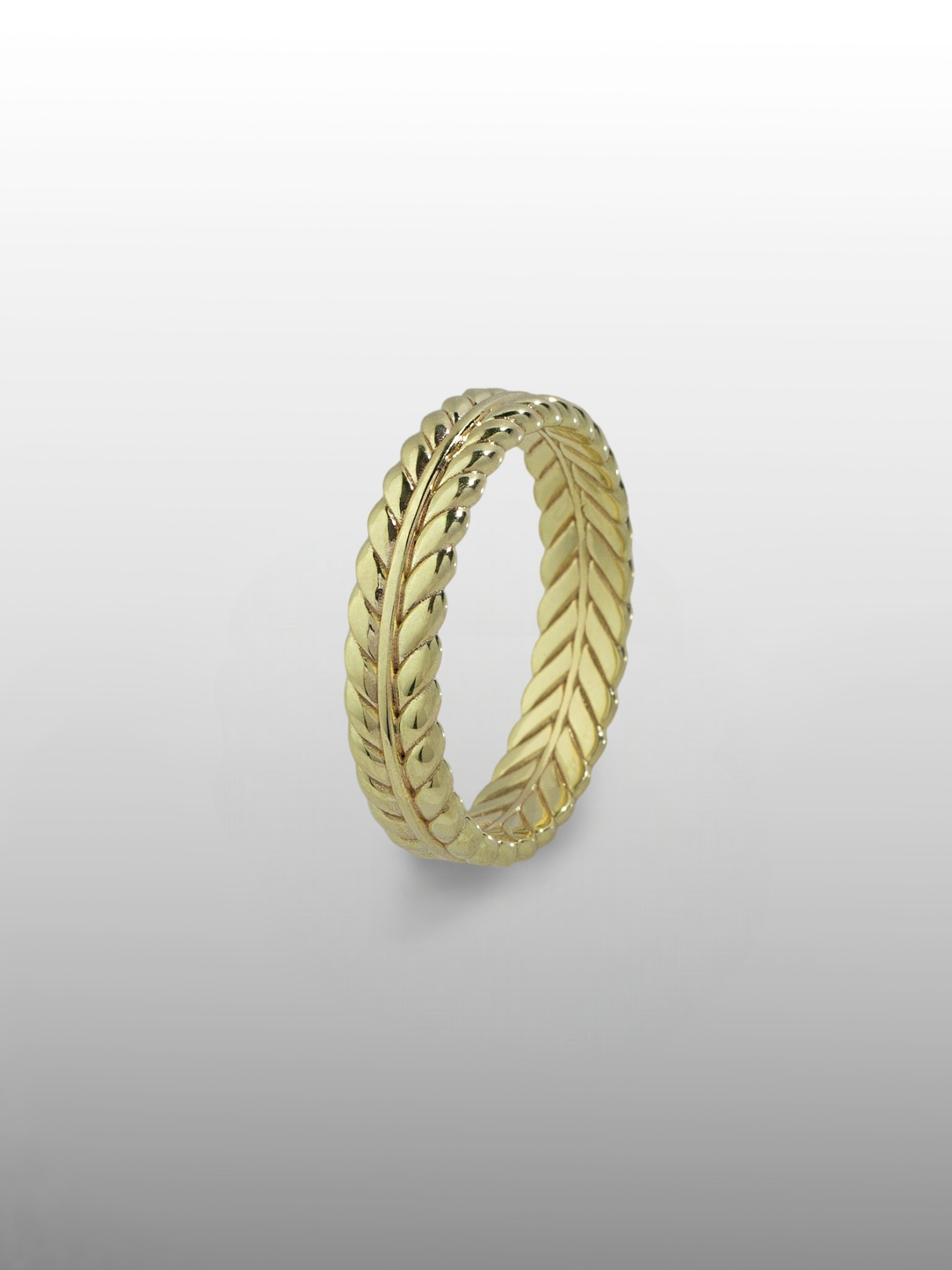 Olive Branch Band Ring in Silver or Gold