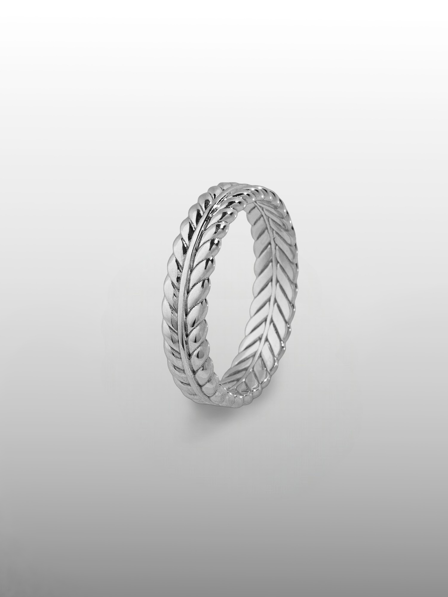 Olive Branch Band Ring in Silver or Gold