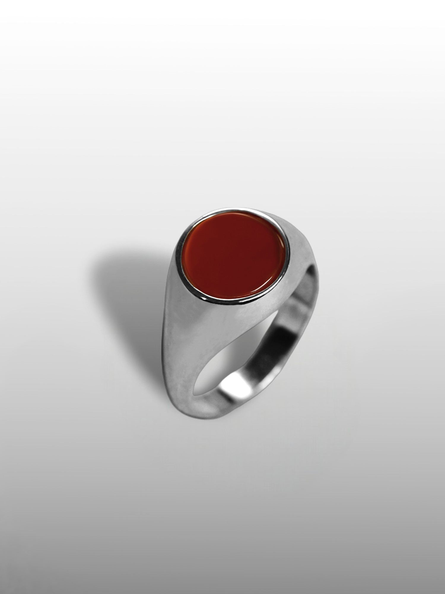 Round Gemstone Ring - Carnelian