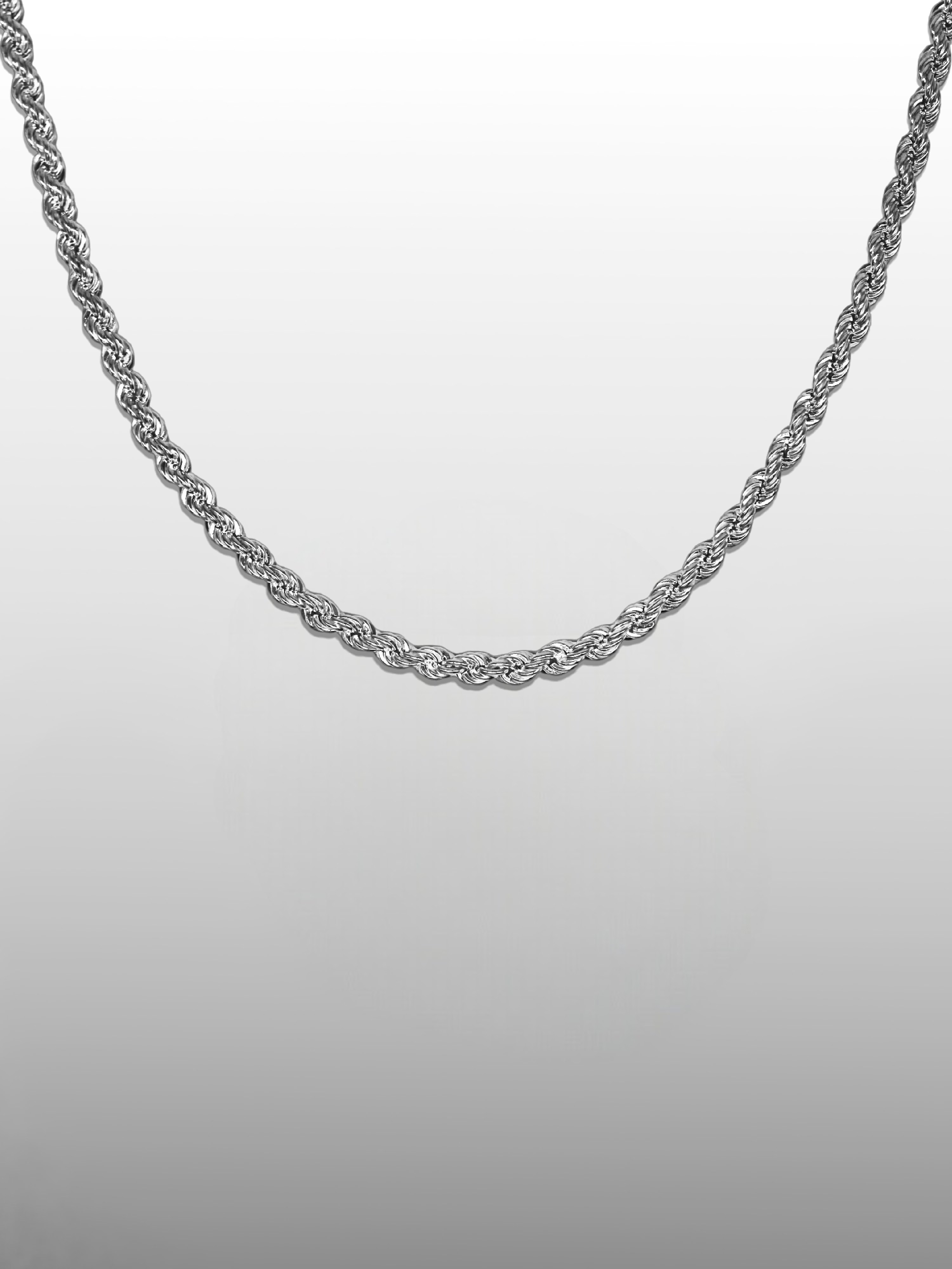 Rope Chain Necklace in Sterling Silver