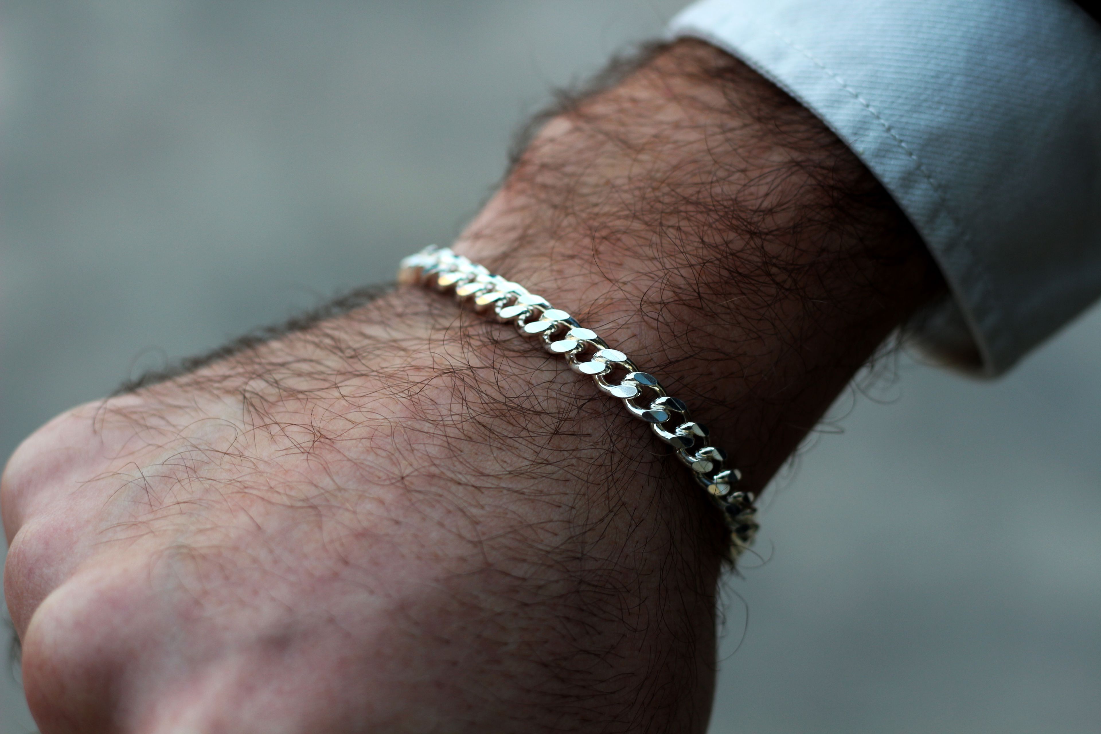 Curb Cuban Link Chain Bracelet in Sterling Silver