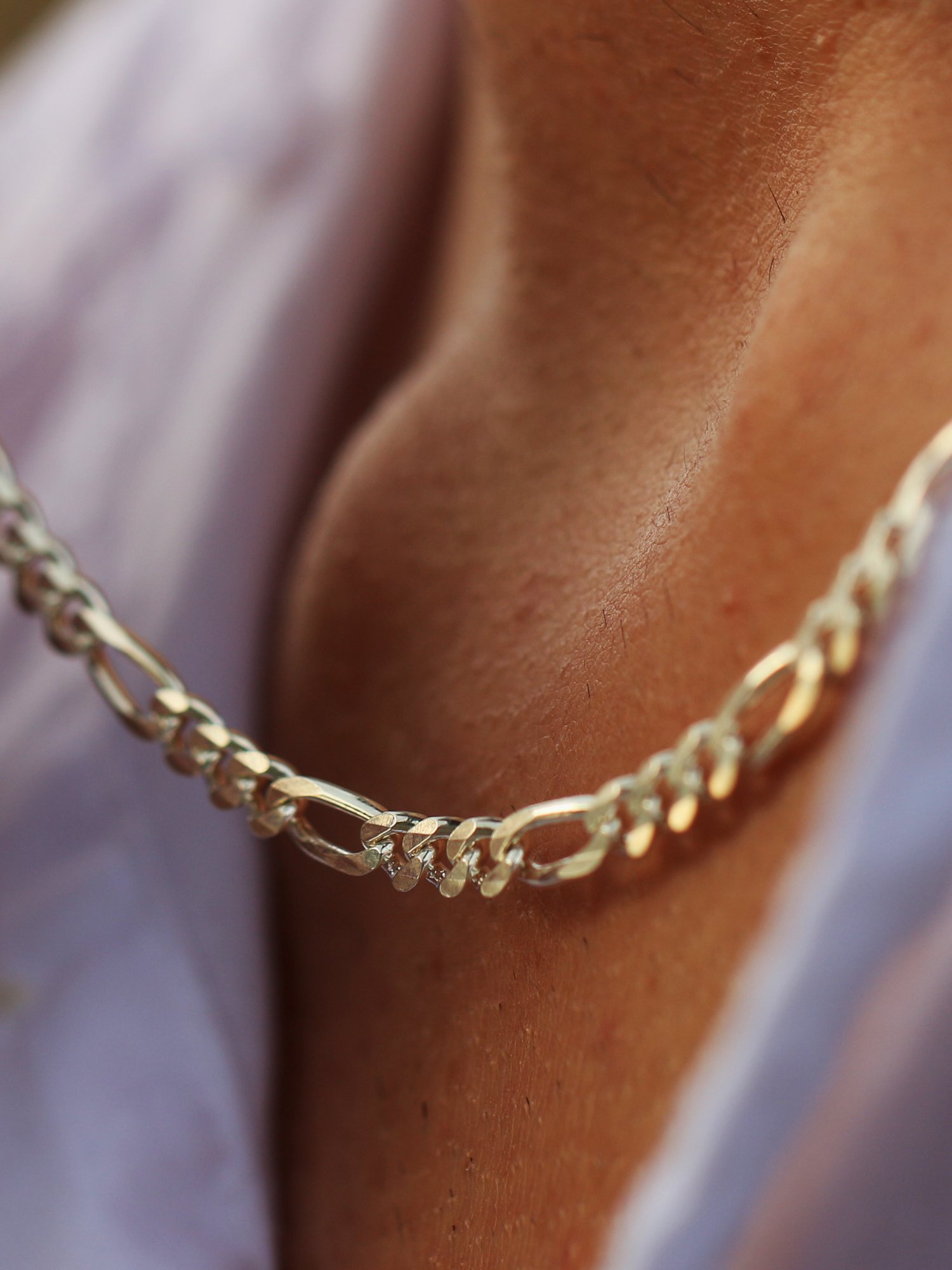 Figaro Chain Necklace in Sterling Silver