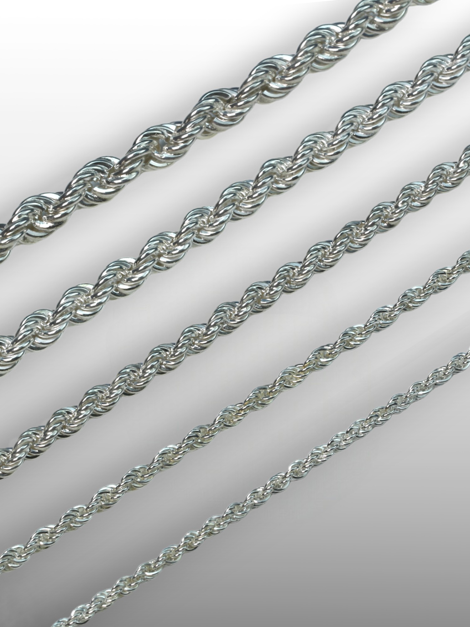 Rope Chain Necklace in Sterling Silver