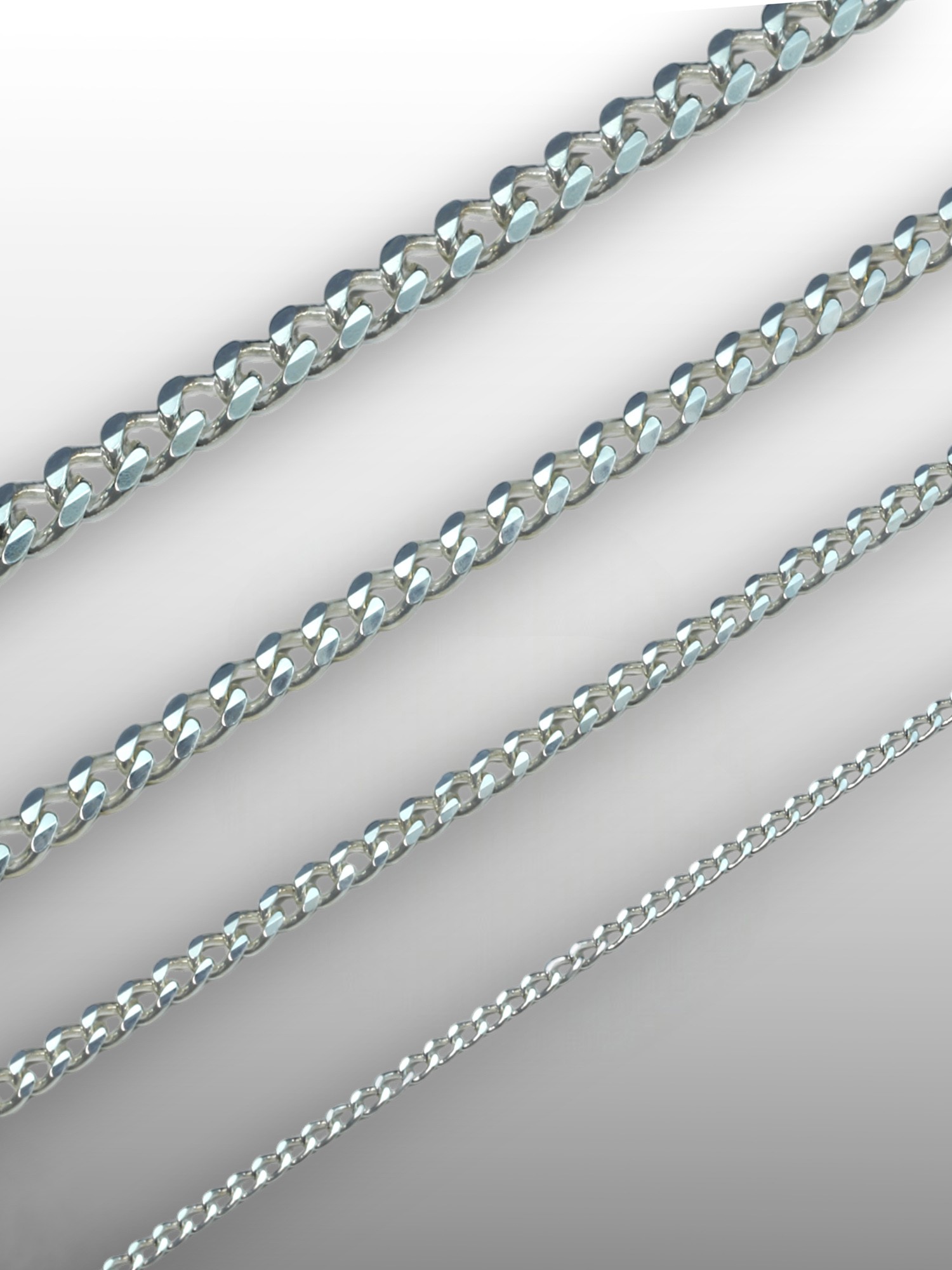 Curb Cuban Chain Necklace in Silver