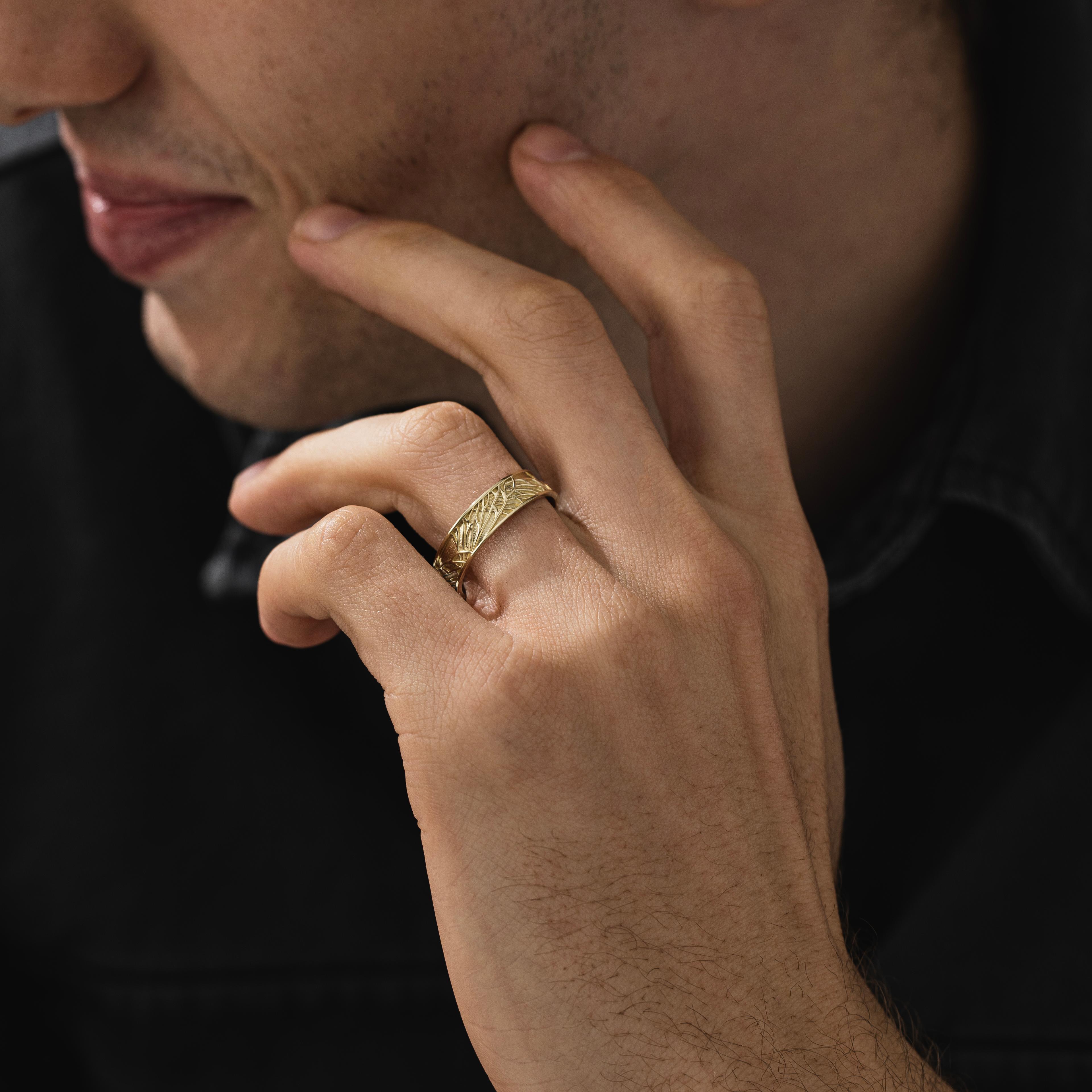 Tree Of Life Band Ring in Silver or Gold