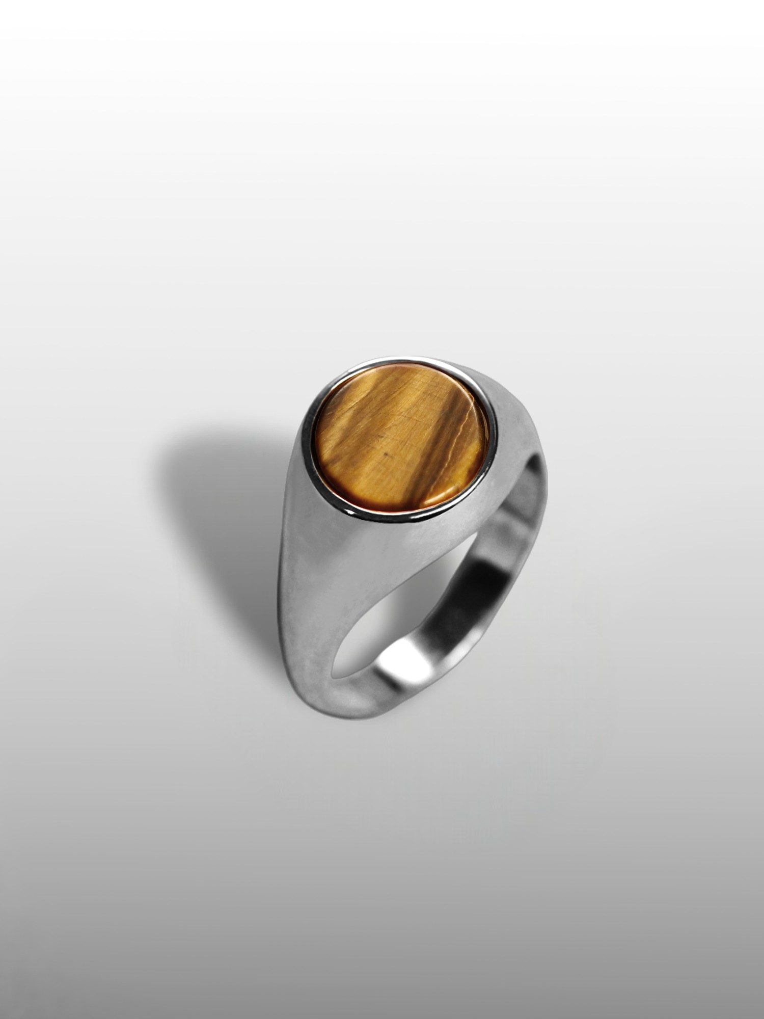 Round Gemstone Ring - Tigers Eye