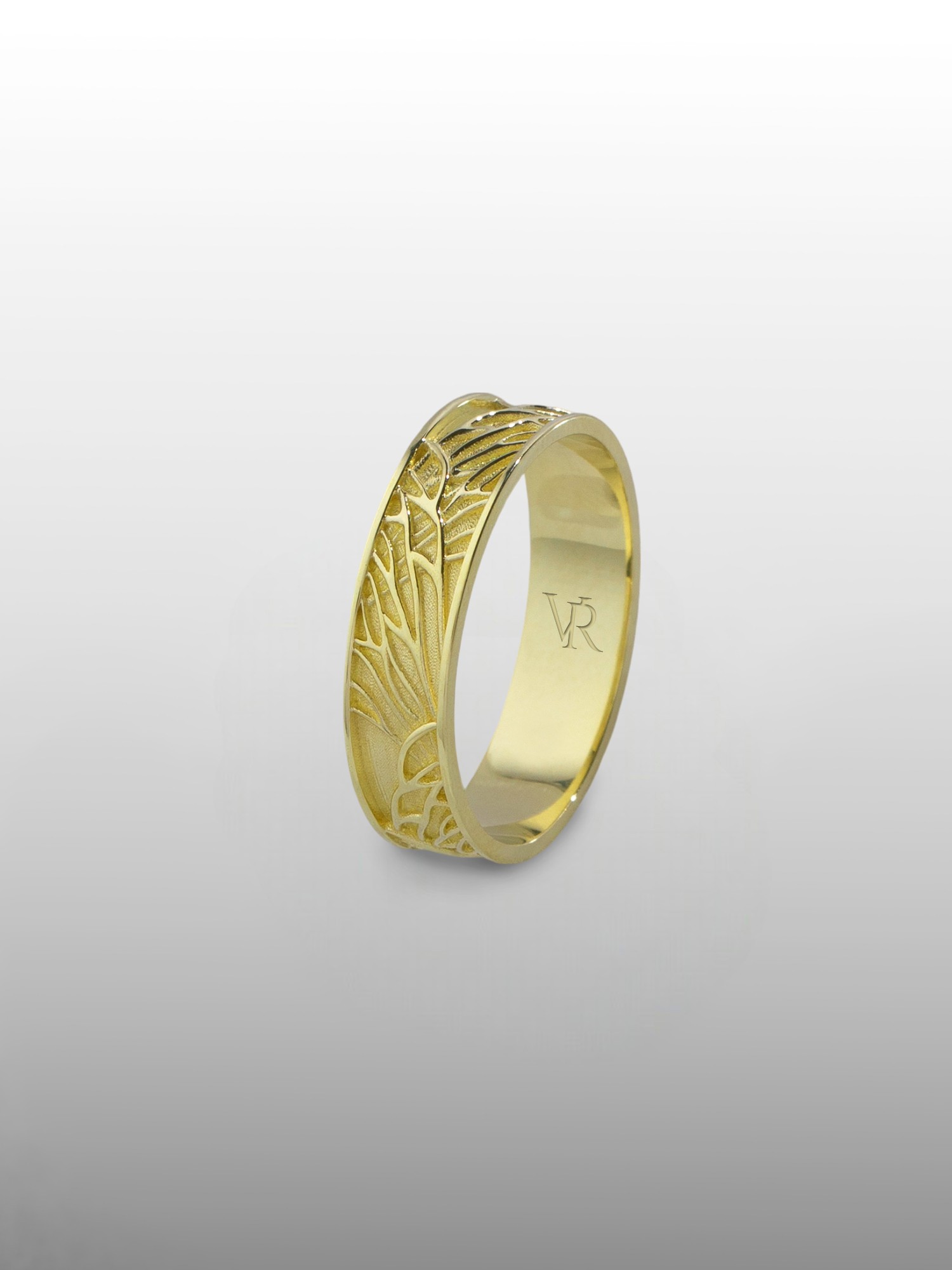 Tree Of Life Band Ring in Silver or Gold