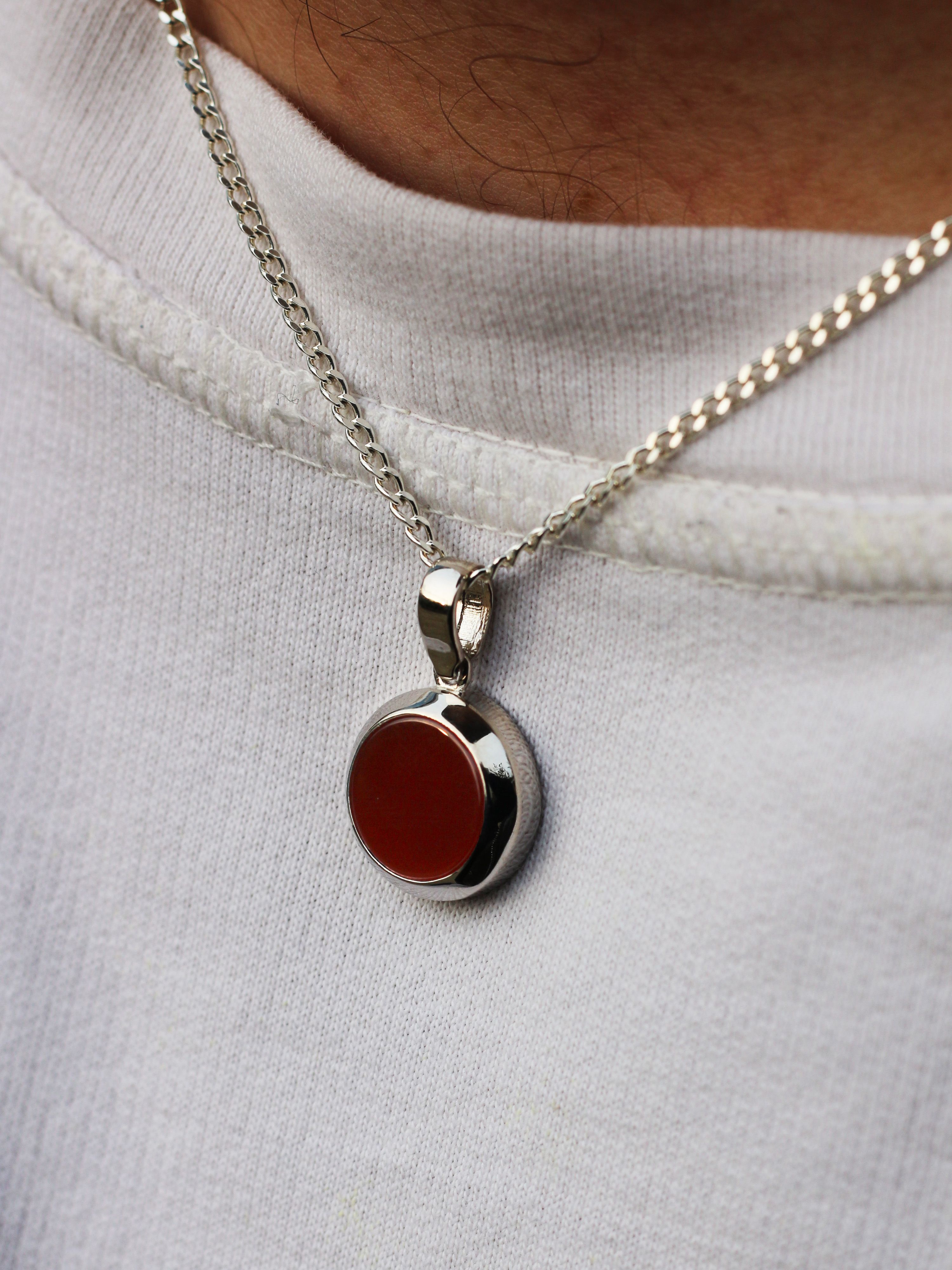 Round Gemstone Pendant Necklace