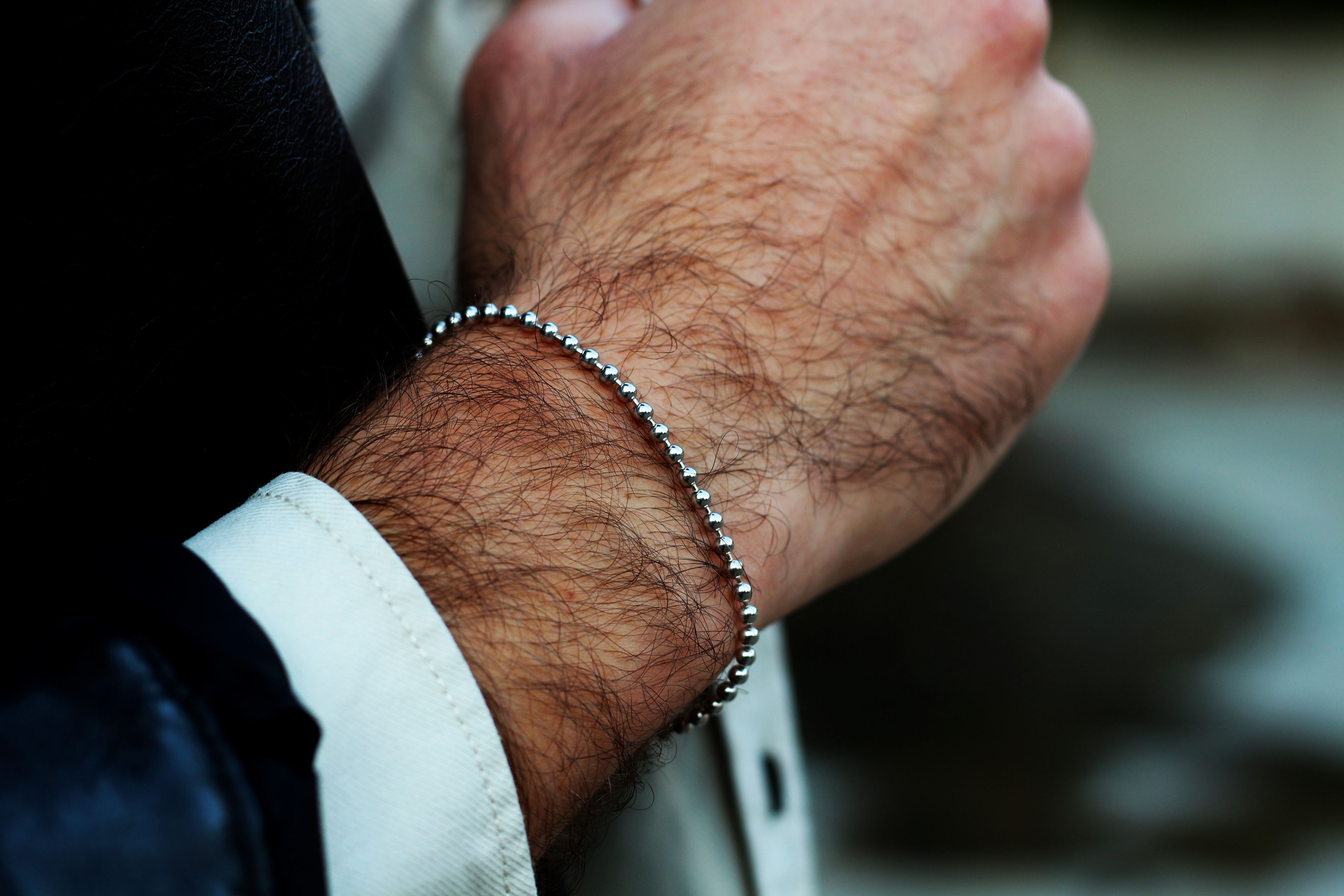 Ball Bead Chain Bracelet For Men or Women in Sterling Silver