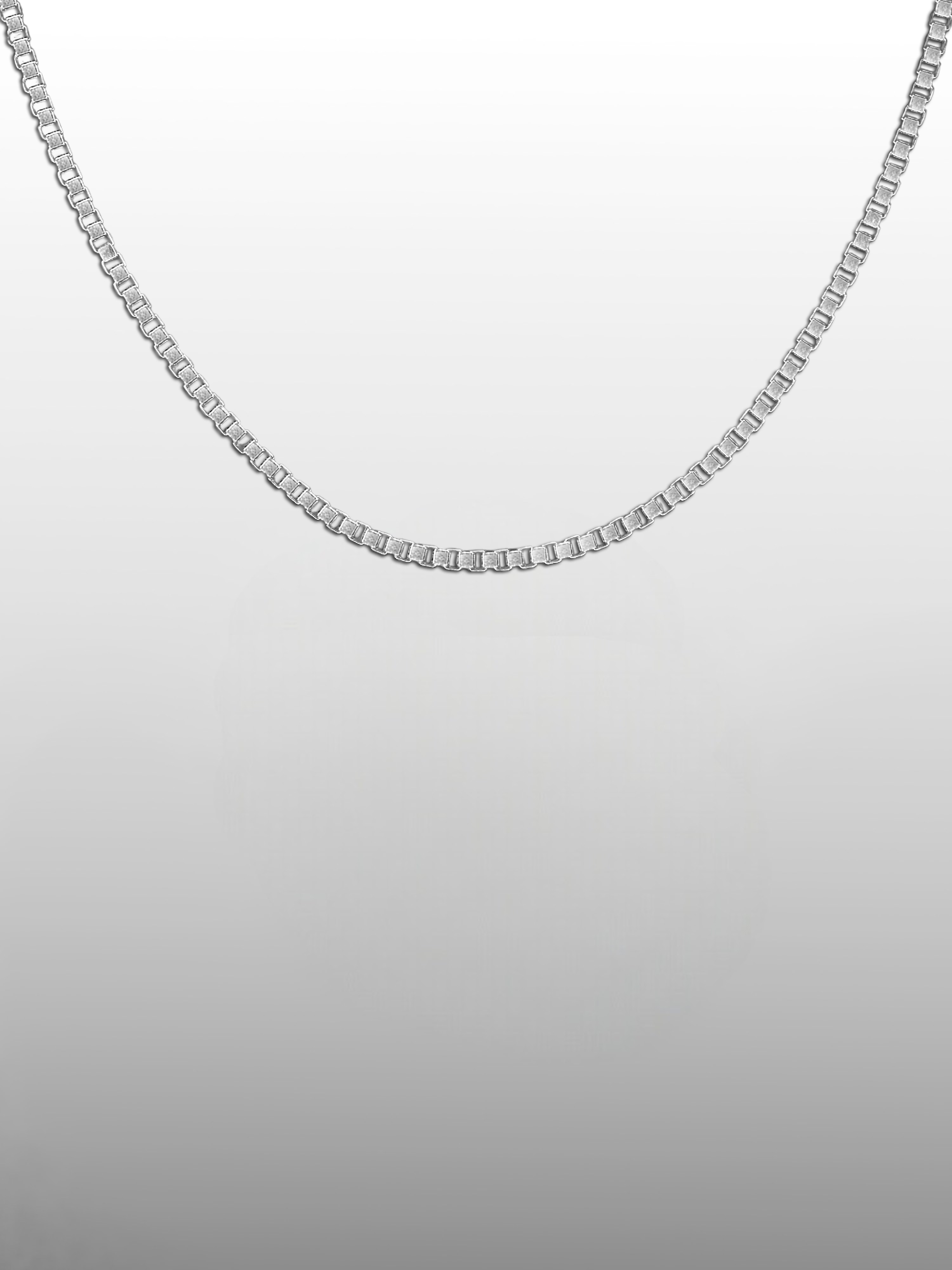 Box Chain Necklace in Sterling Silver