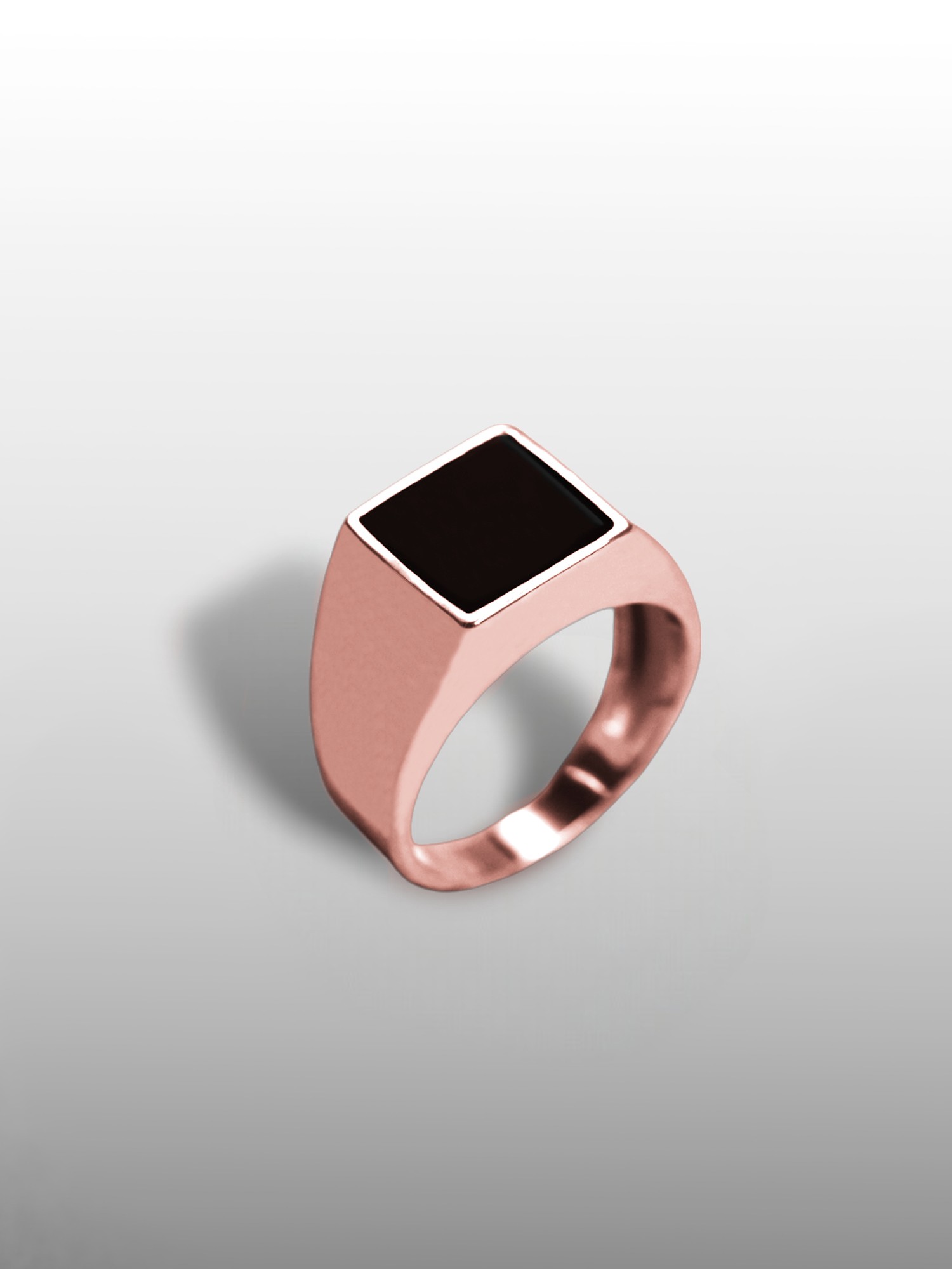 Square Gemstone Ring in Silver or Gold