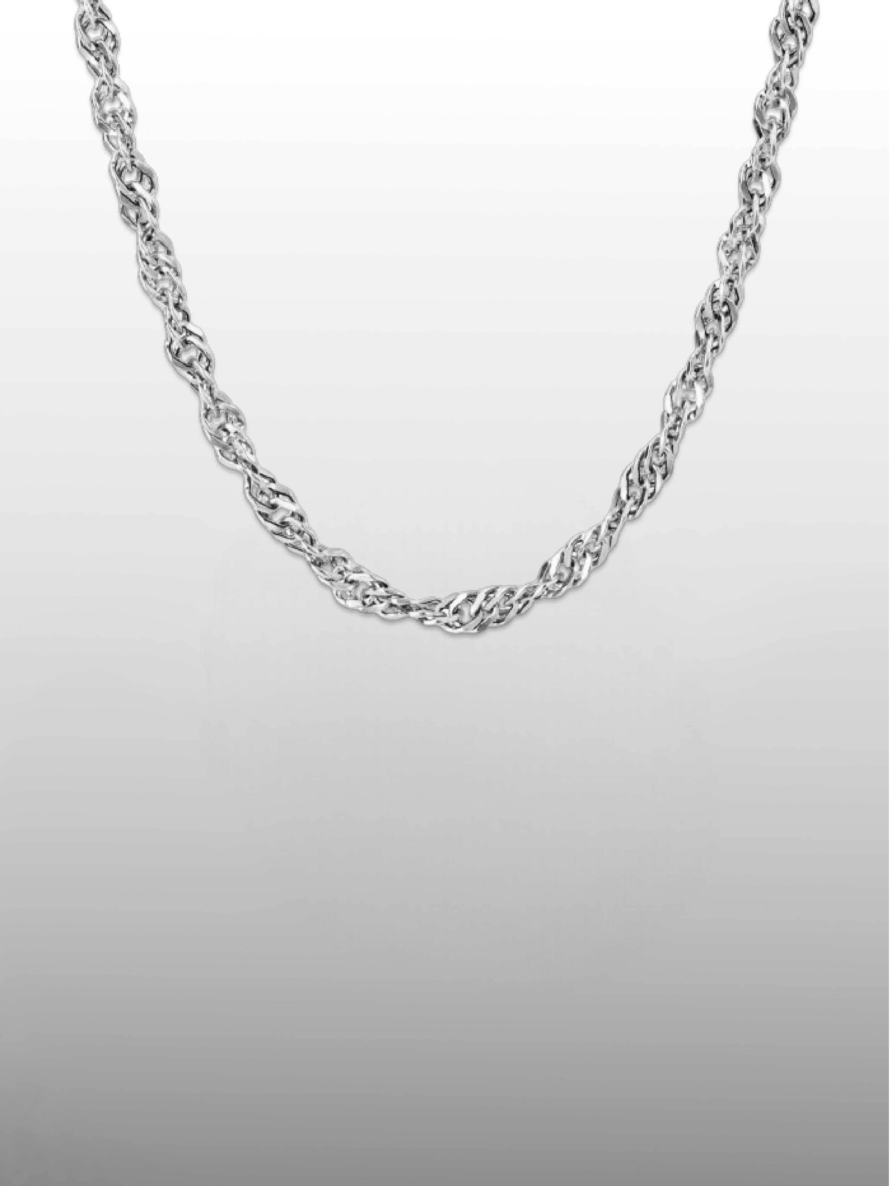 Singapore Chain Necklace in Sterling Silver