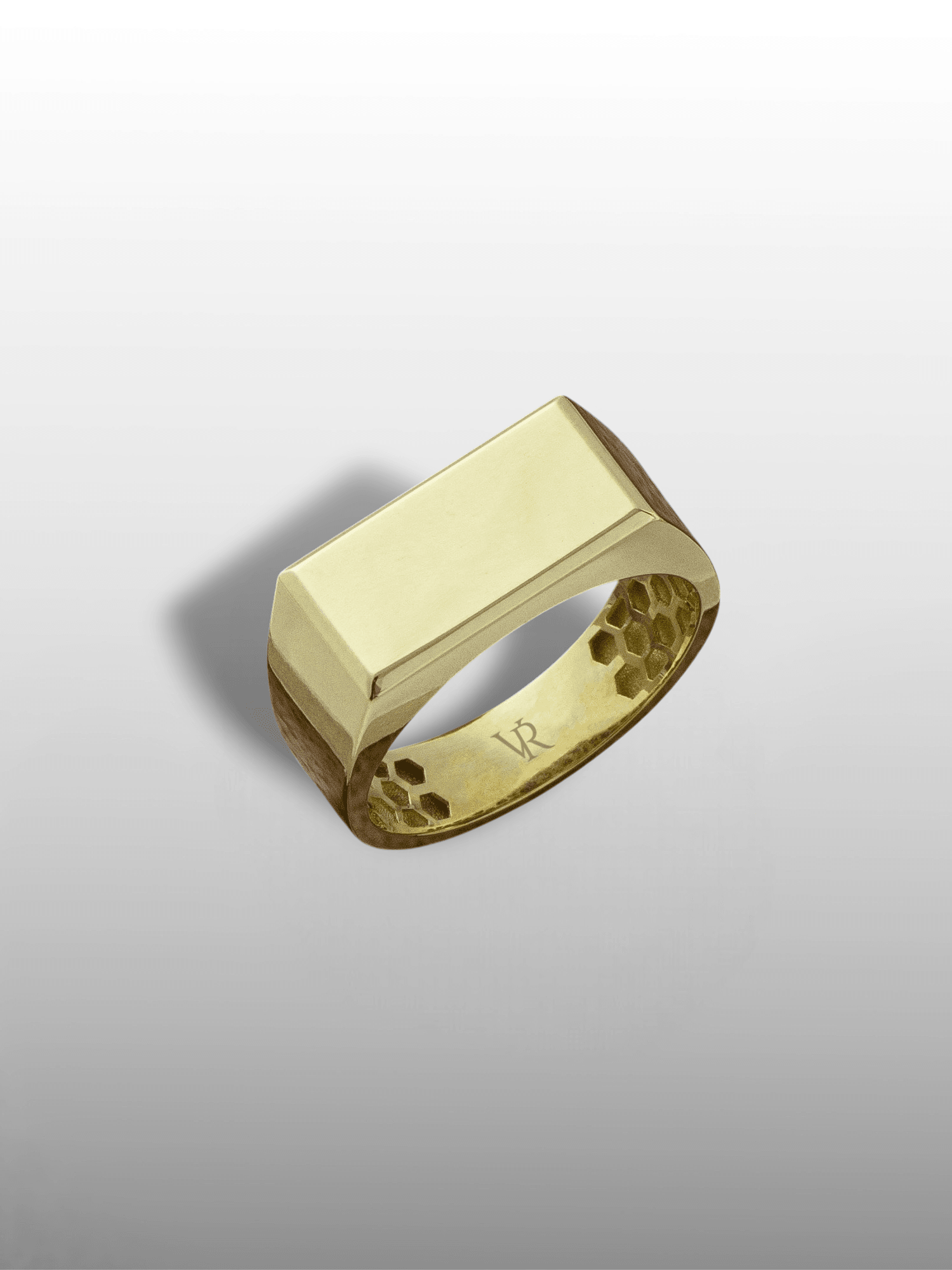 Rectangle Personalized Signet Ring in Sterling Silver or Solid Gold