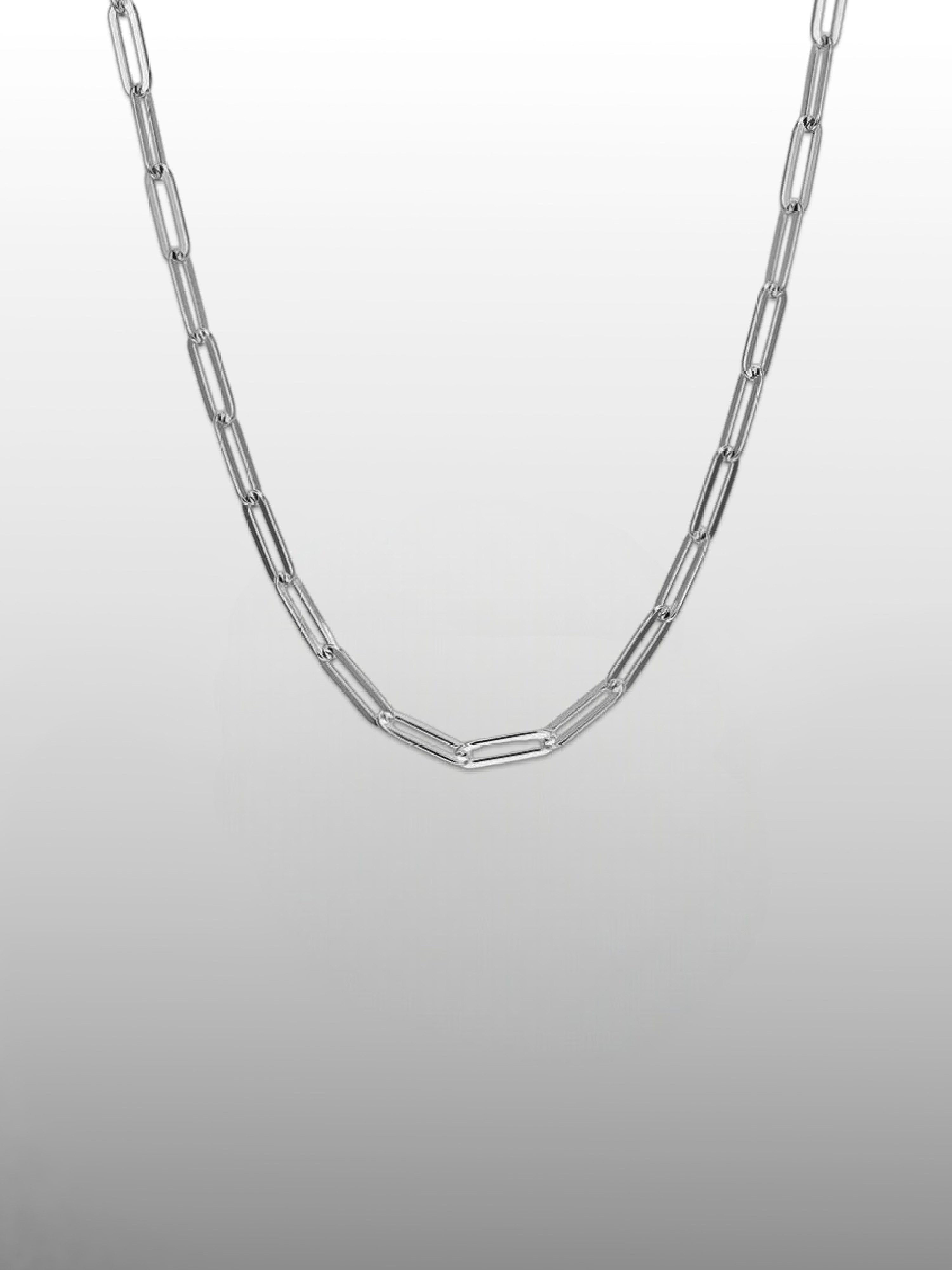 Paperclip Chain Necklace in Silver