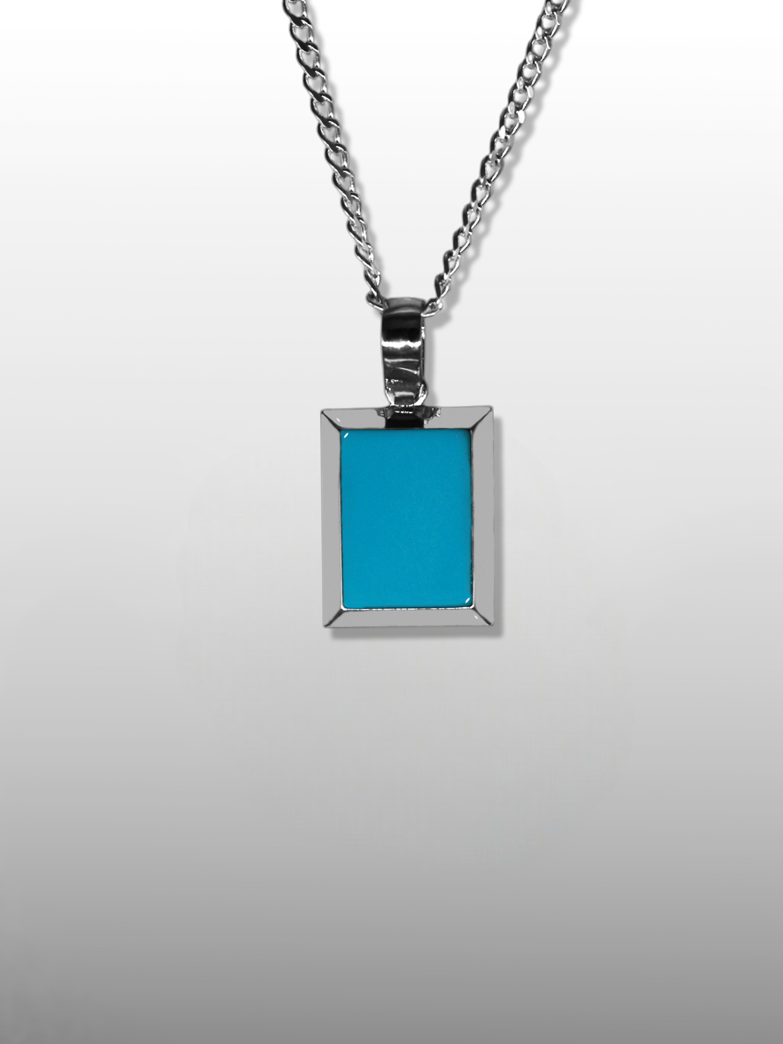 Baguette Gemstone Pendant Necklace - Turquoise