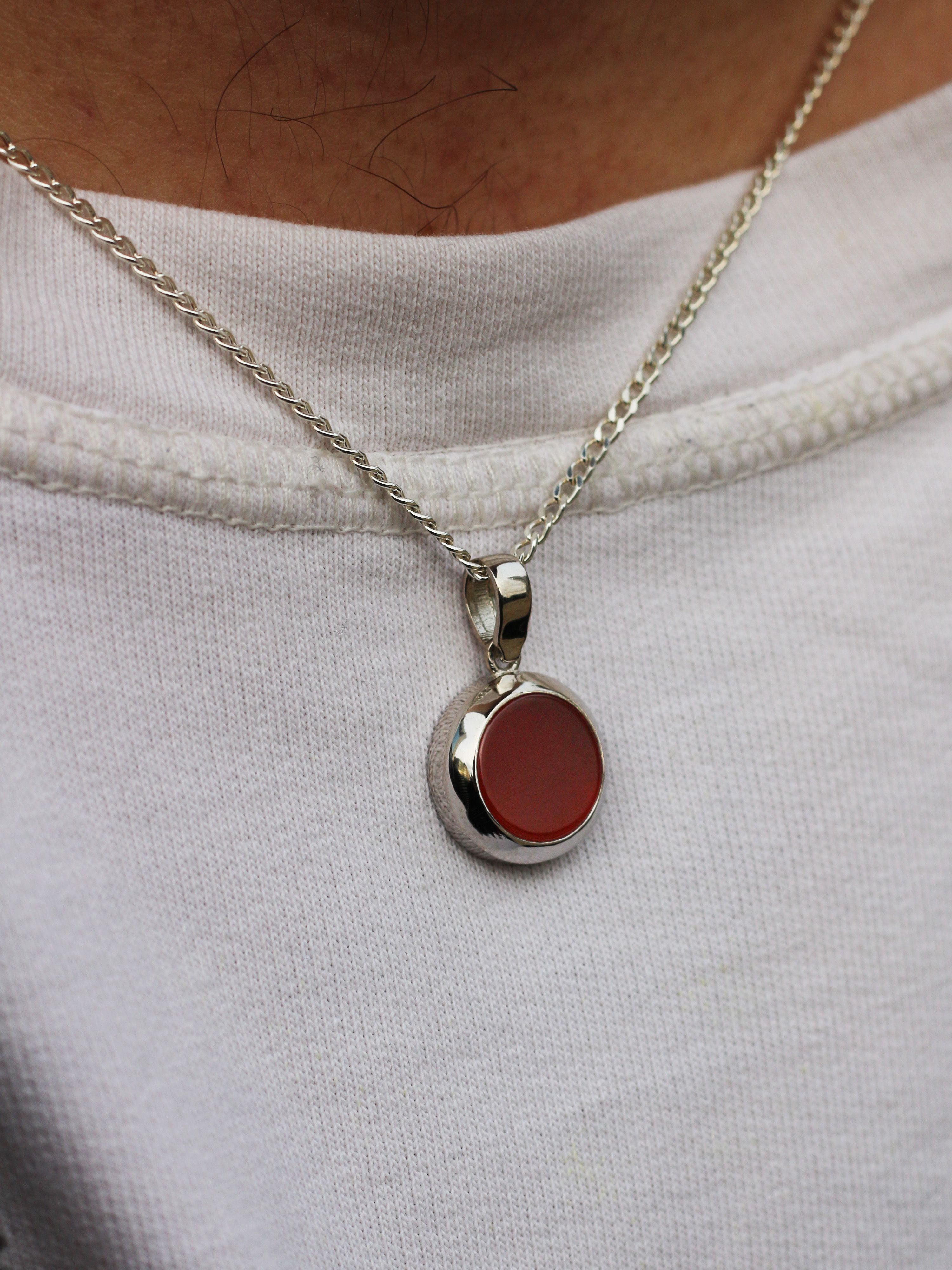 Round Gemstone Pendant Necklace