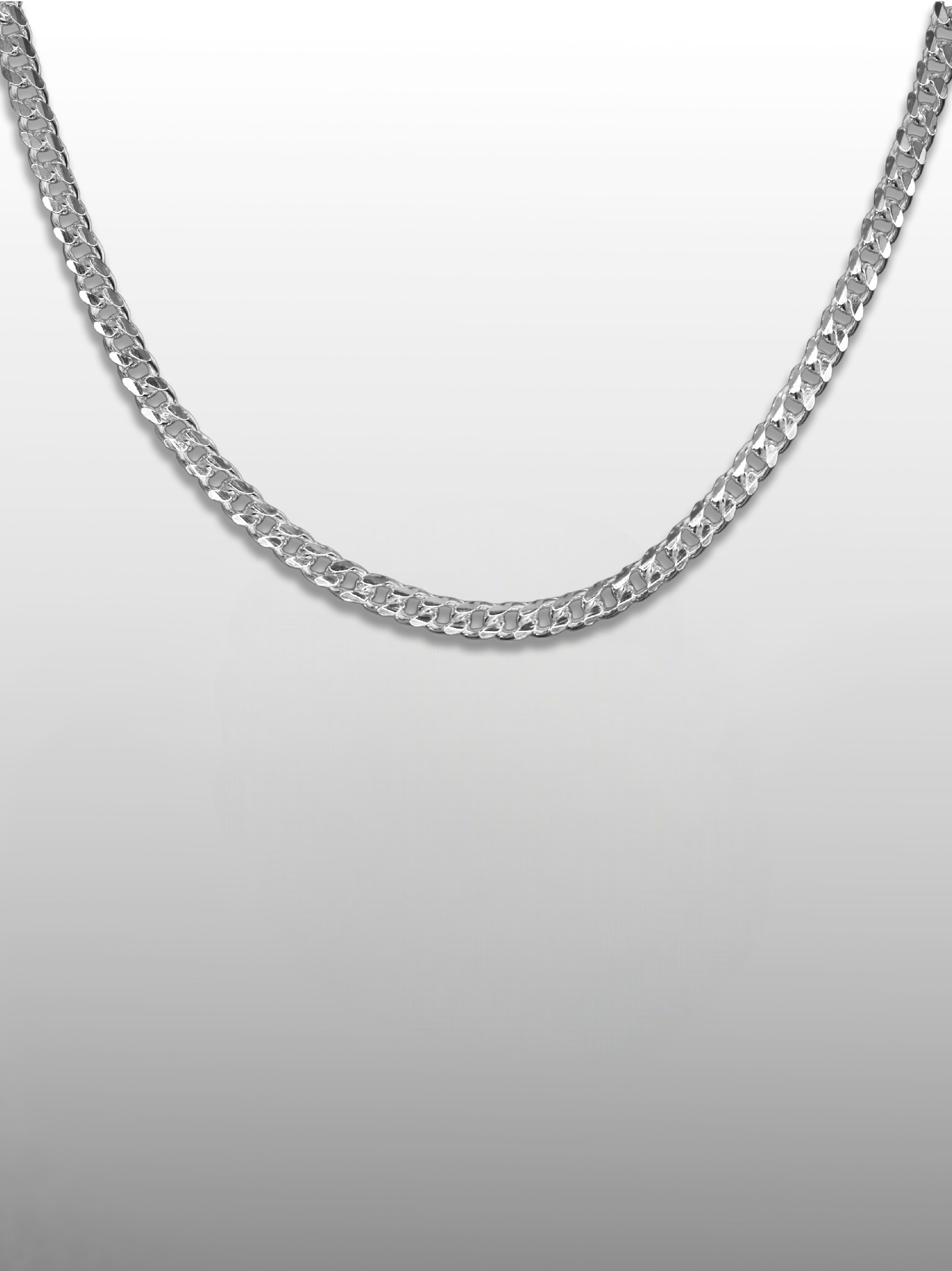 Curb Cuban Chain Necklace in Silver