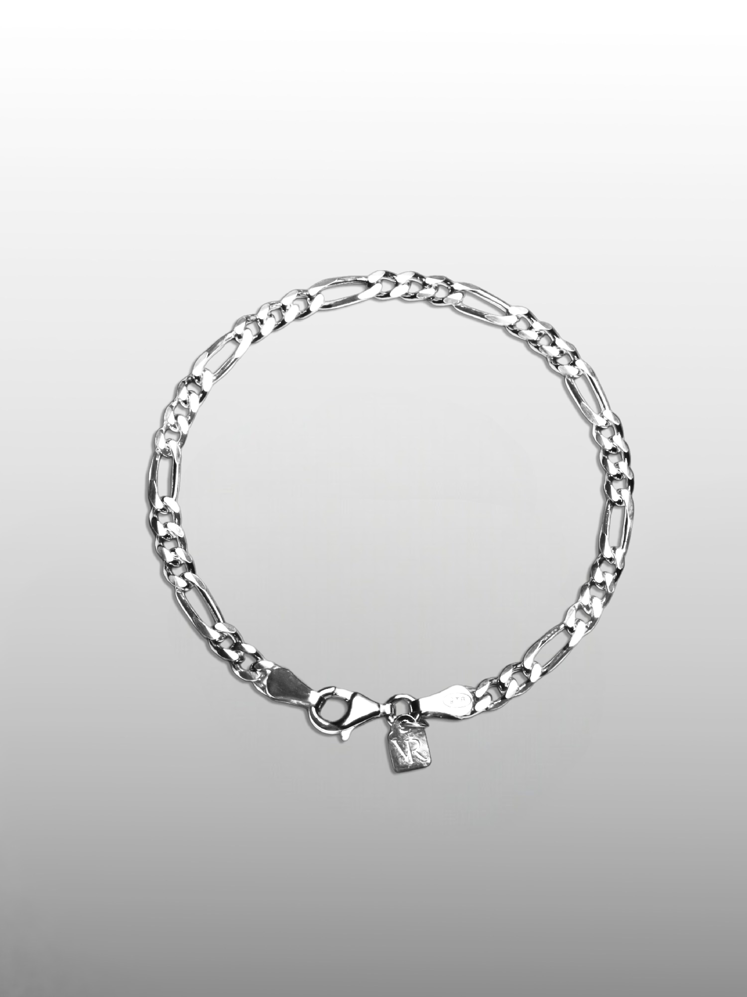 Figaro Chain Bracelet For Men or Women in Sterling Silver