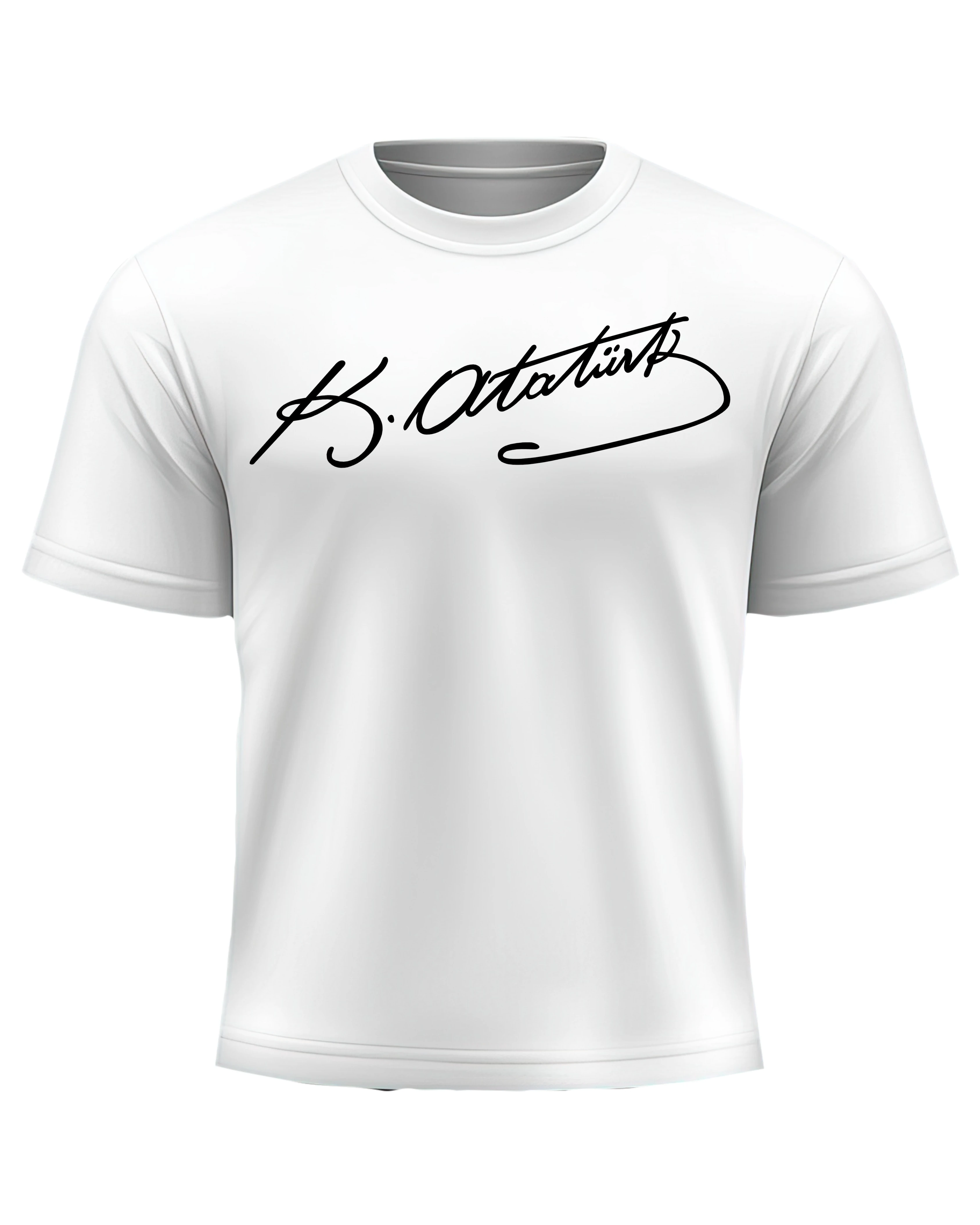 Mustafa Kemal Atatürk İmza T-Shirt - 2 - Beyaz