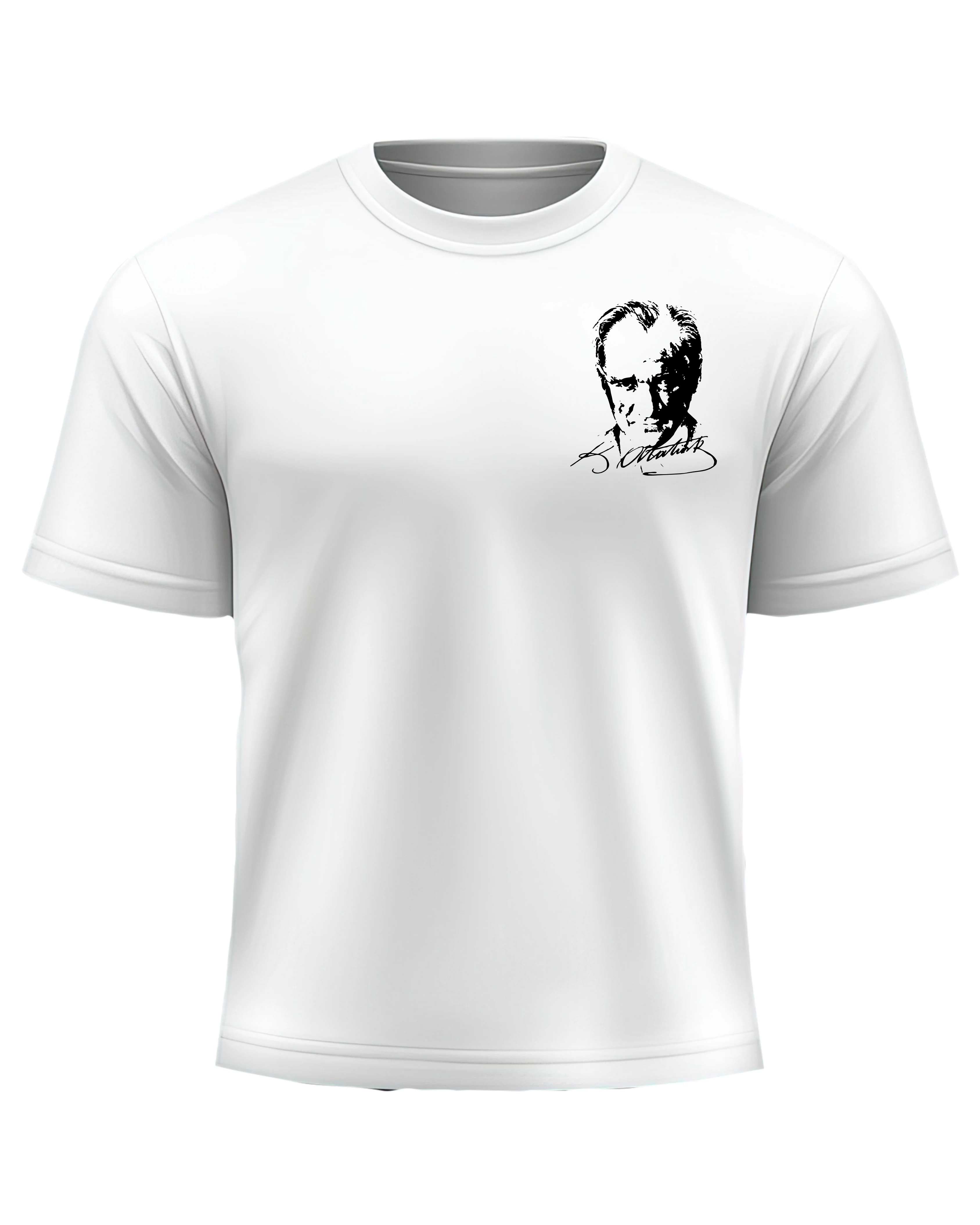 Mustafa Kemal Atatürk Silüet T-Shirt - Beyaz