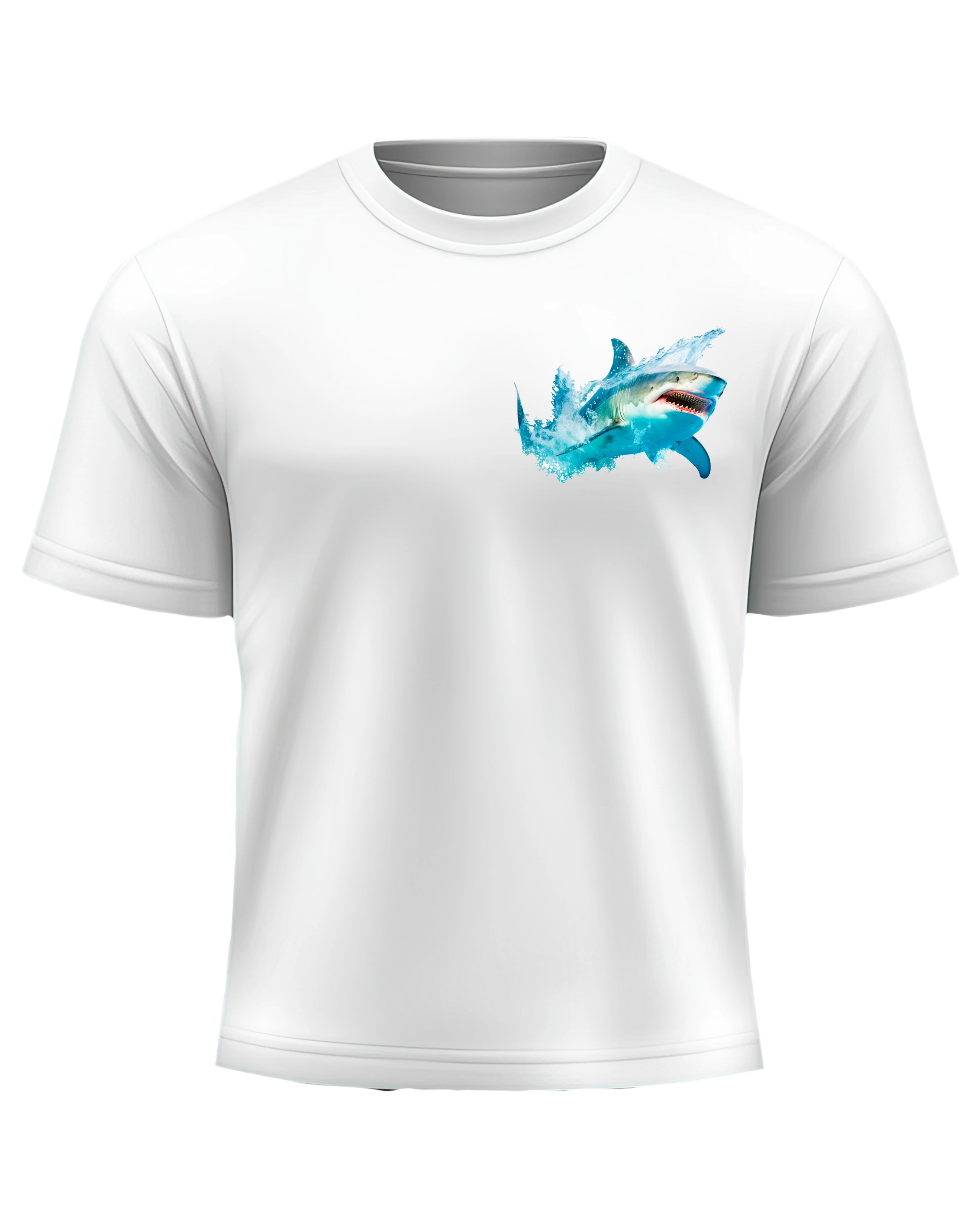 Blue Shark T-Shirt - Beyaz