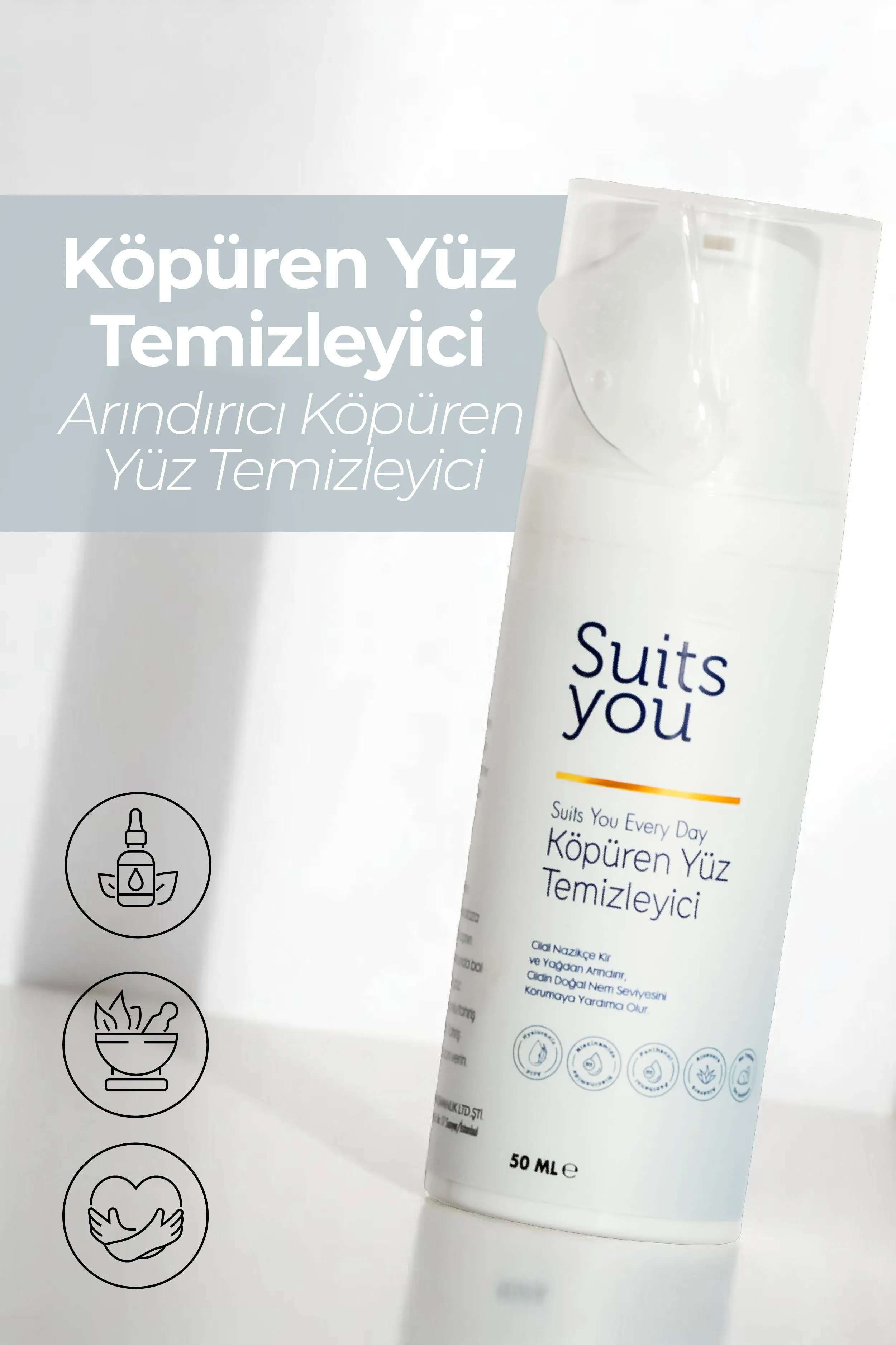 Köpüren Yüz Temizleyici –  Arındırıcı Köpüren Yüz Temizleyici 50 ML