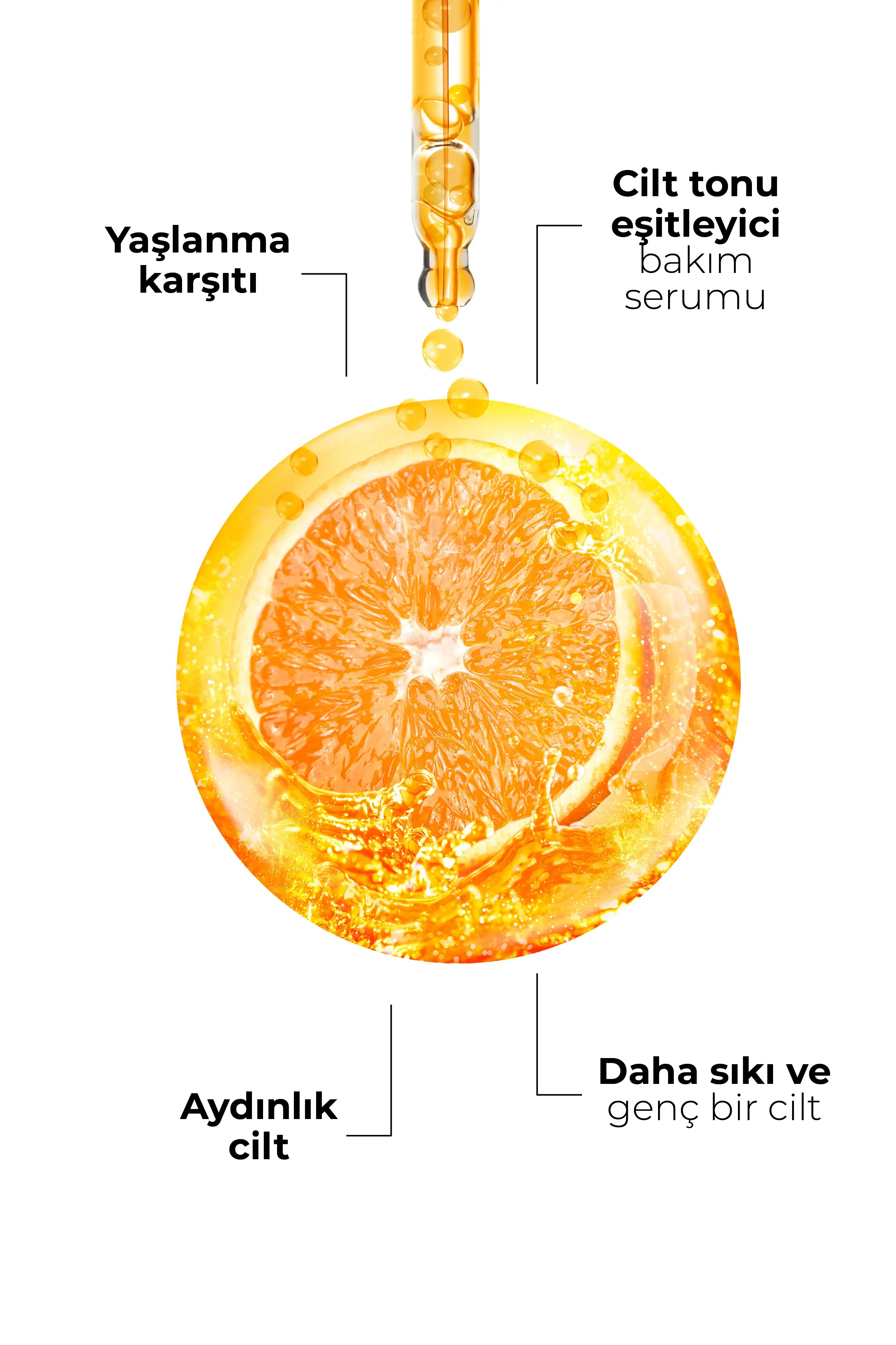 Saf C Vitamini %10 Koyu Leke Aydınlatıcı Yaşlanma Karşıtı Konsantre Bakım Serumu 30 mL