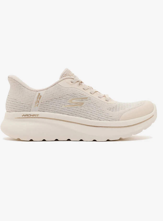 シーグラスアート 【スノーホワイト】 Skechers 125852TK-NAT Go Walk Arch Fit N-joy Kadın Günlük Spor
