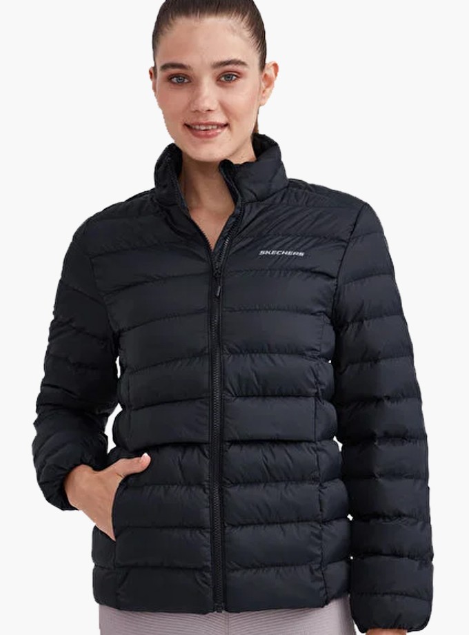 Skechers Padded Jacket Kadın Siyah Mont S231240-001