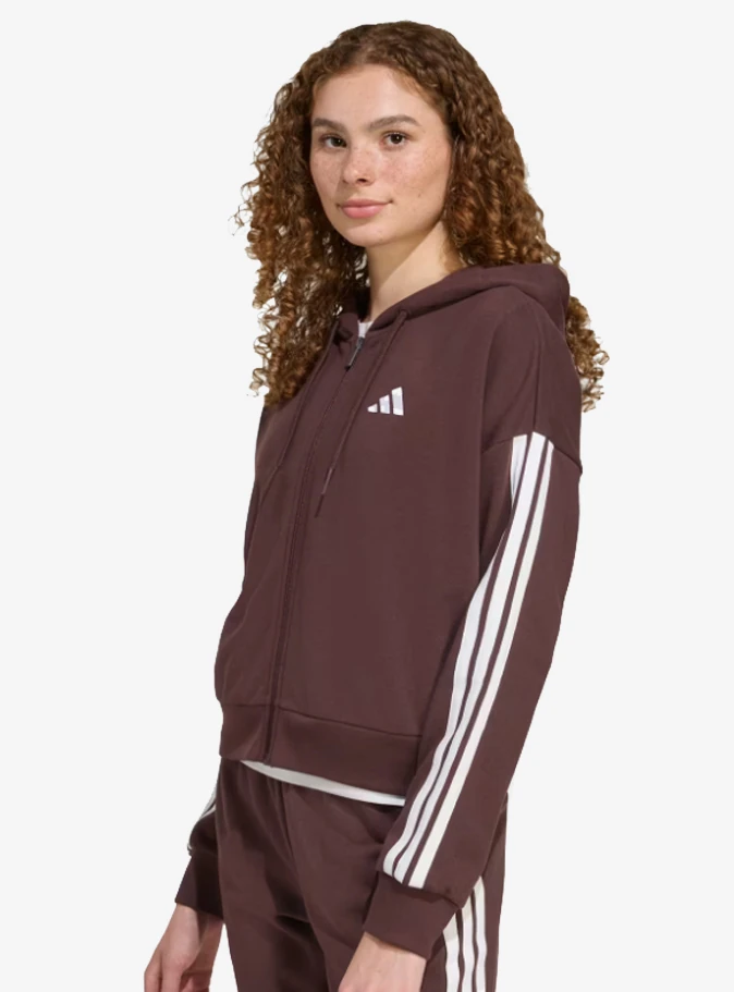 adidas JY3137 Essentials 3-Stripes French Terry Full-Zip Hoodie Kadın Sweatshirt