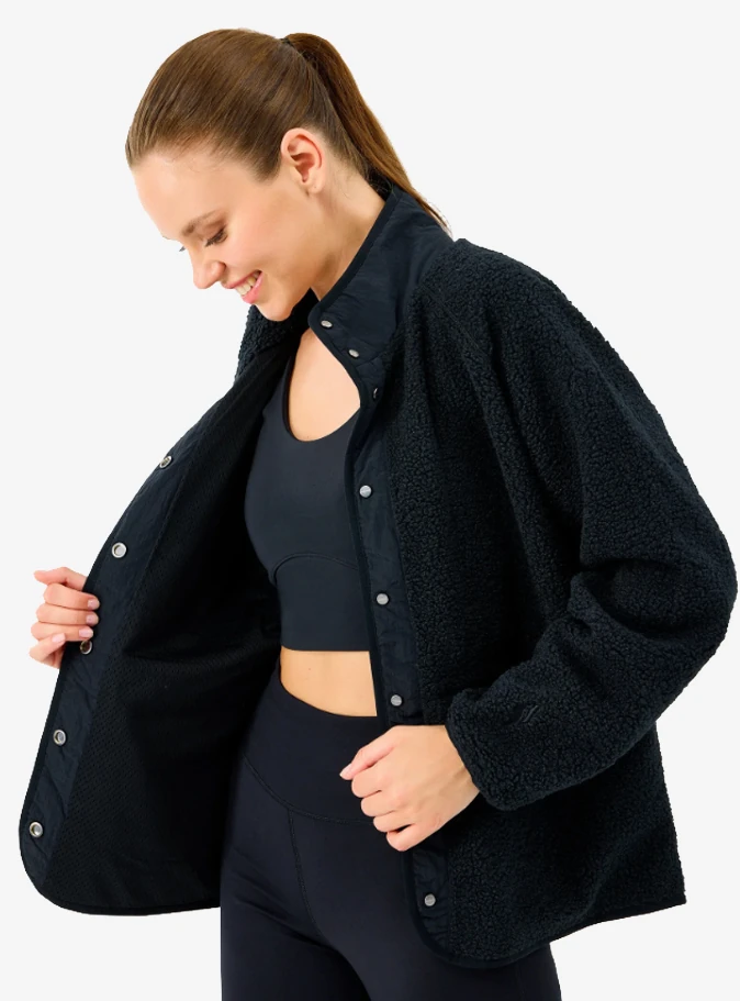 Skechers S2520218-3817 W Woven Detailed Pull Over Sherpa Kadın Mont