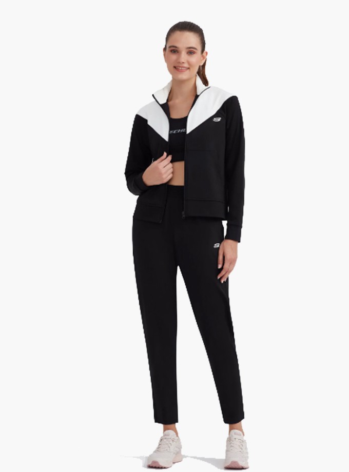 Skechers Micro Collection Colorblock Suit Kadın Siyah Eşofman Takımı S212251-001